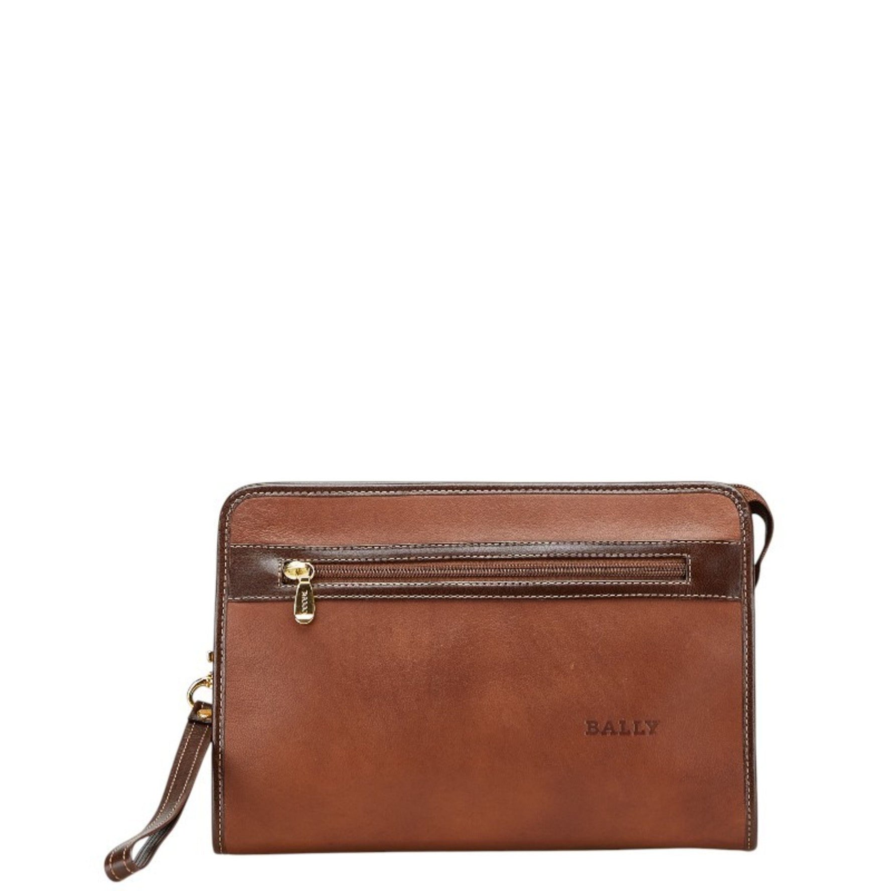BALLY logo clutch bag in leather