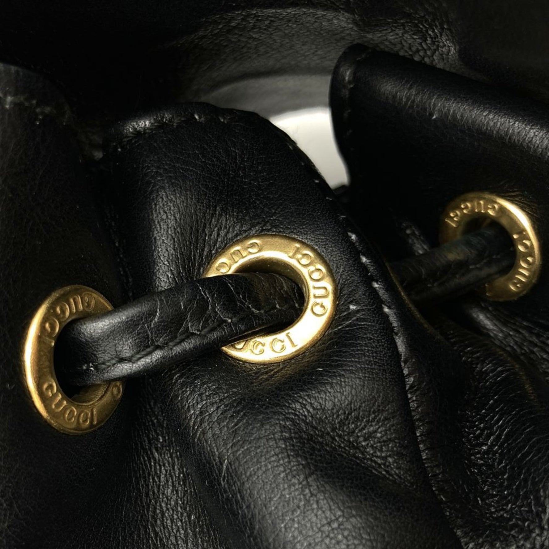 GUCCI 003-2058 Backpack Daypack Leather x Bamboo Men's