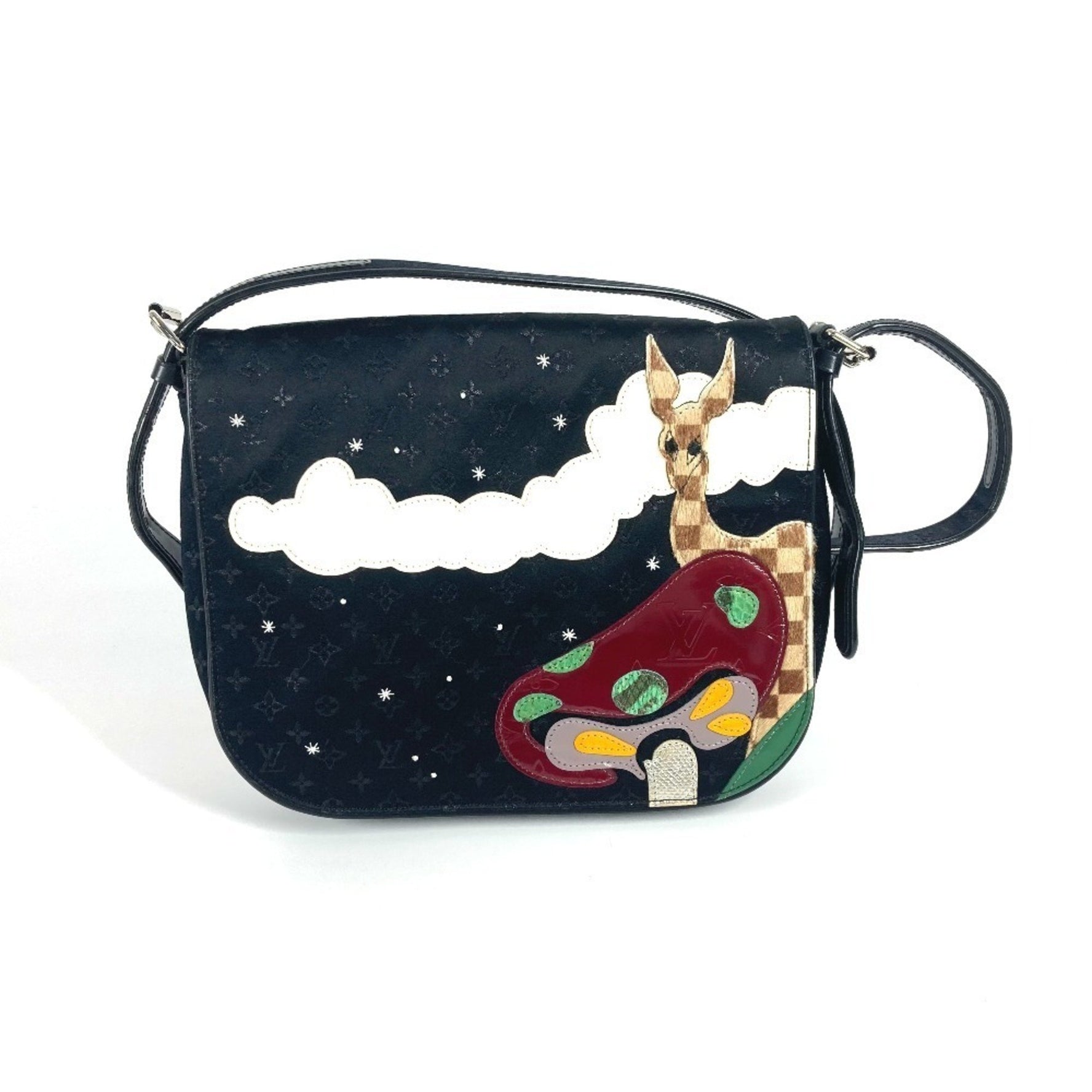 Louis Vuitton Monogram Satin Comte de Faie Musette Crossbody Flap Bag Pochette Shoulder Canvas