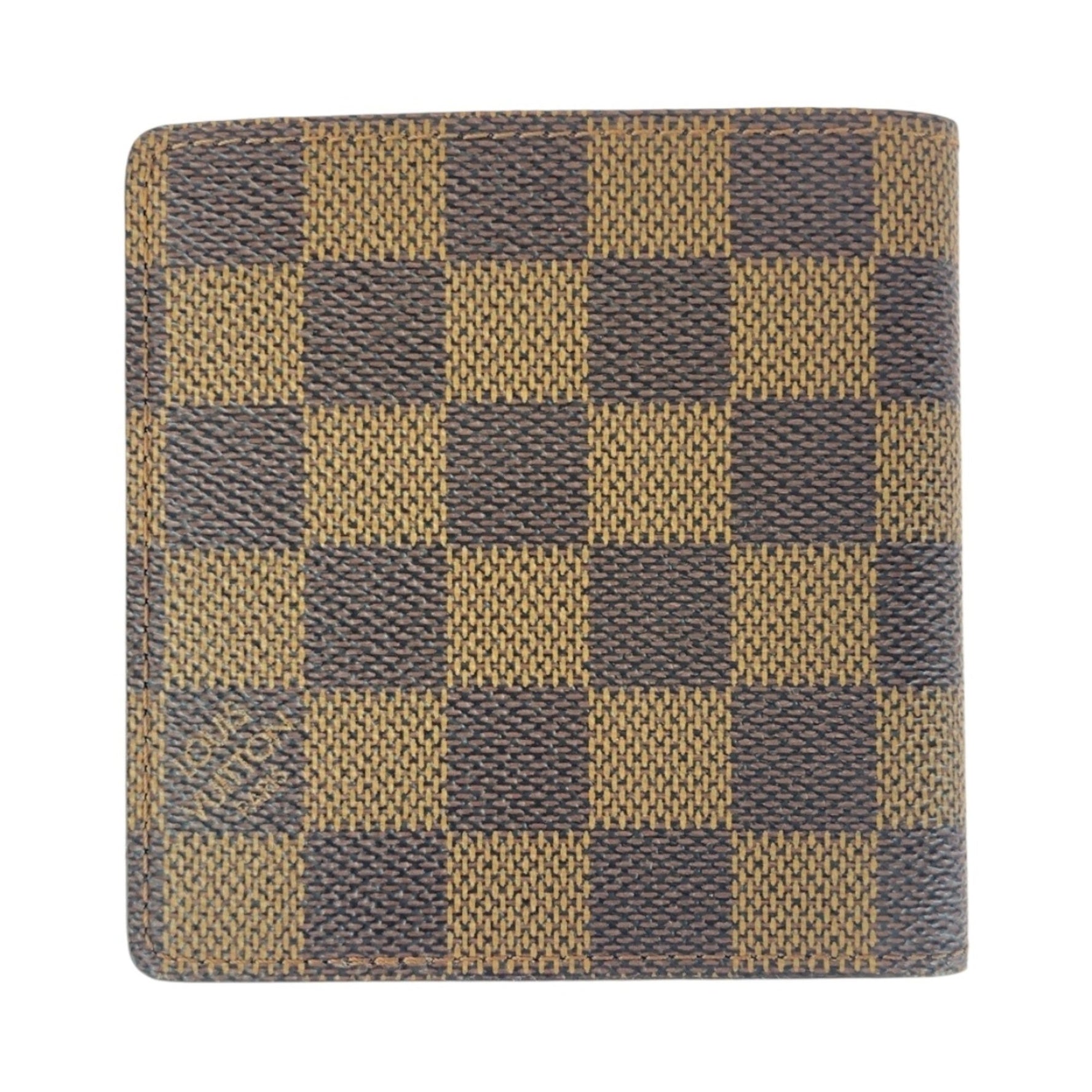 LOUIS VUITTON Damier Ebene Portefeuille Multiple Brown N62663 Compact Folding Wallet
