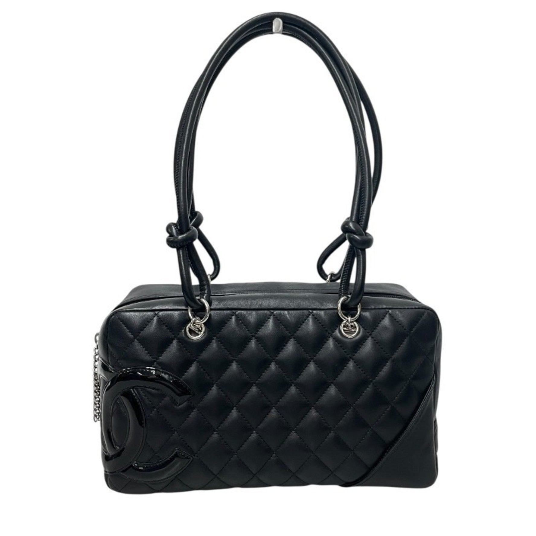 CHANEL Bowling Bag Leather Handbag, Cambon Line, Coco Mark