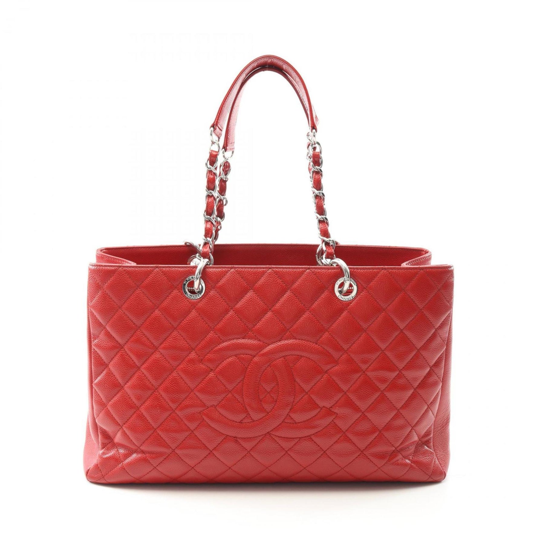 CHANEL Matelasse Grand GST XL Tote Bag Caviar Skin (Grained Calf) Red