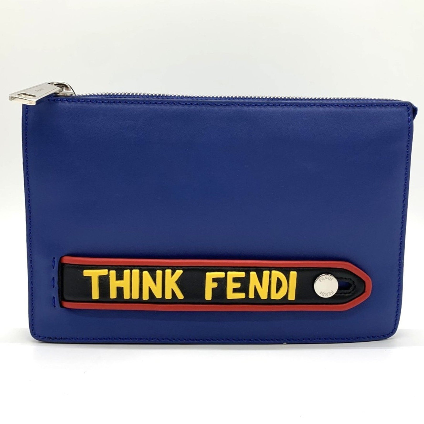 FENDI Vocabulary Clutch Bag THINK Second Pouch Leather Men's