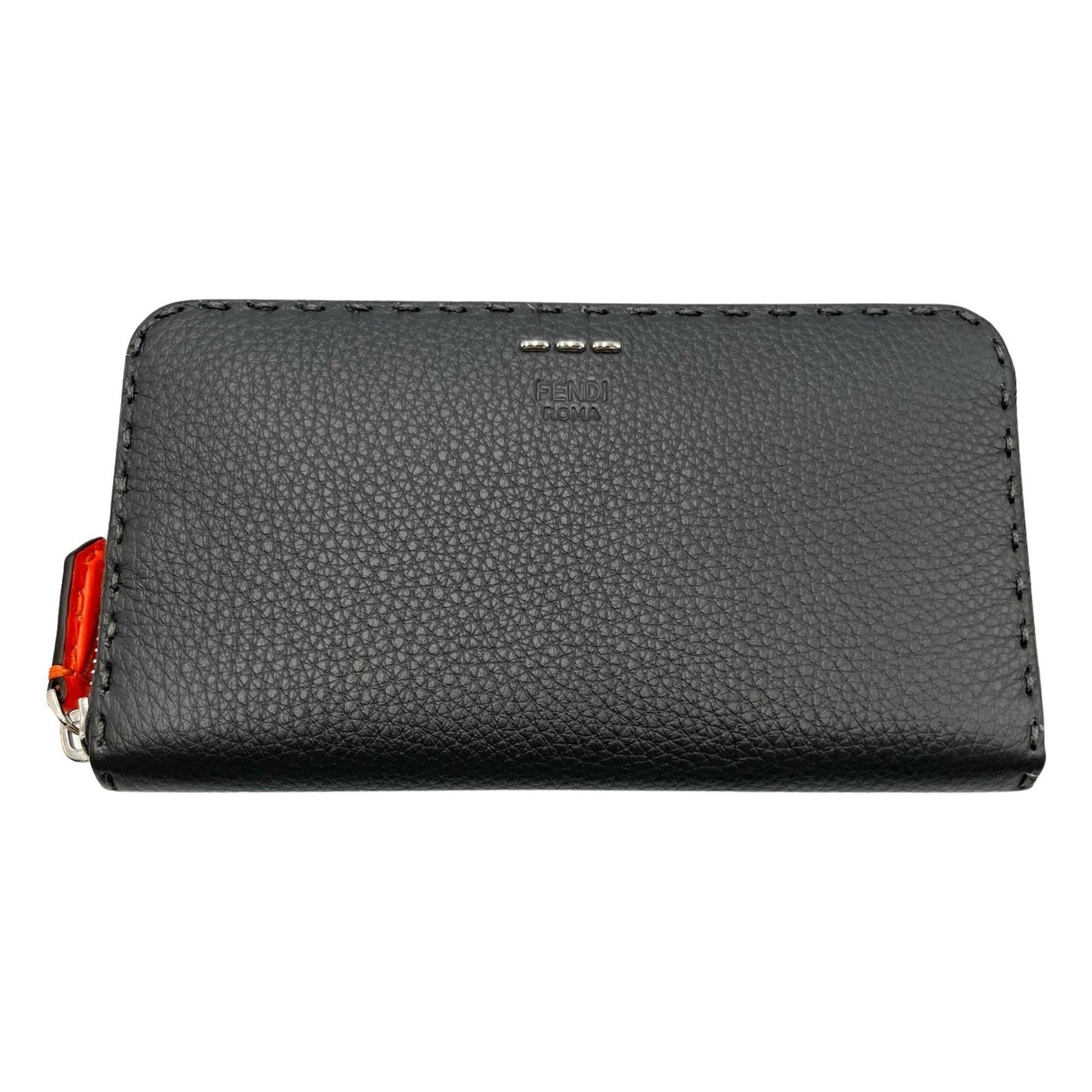 Fendi Long Wallet with Round Zipper, Calfskin Leather