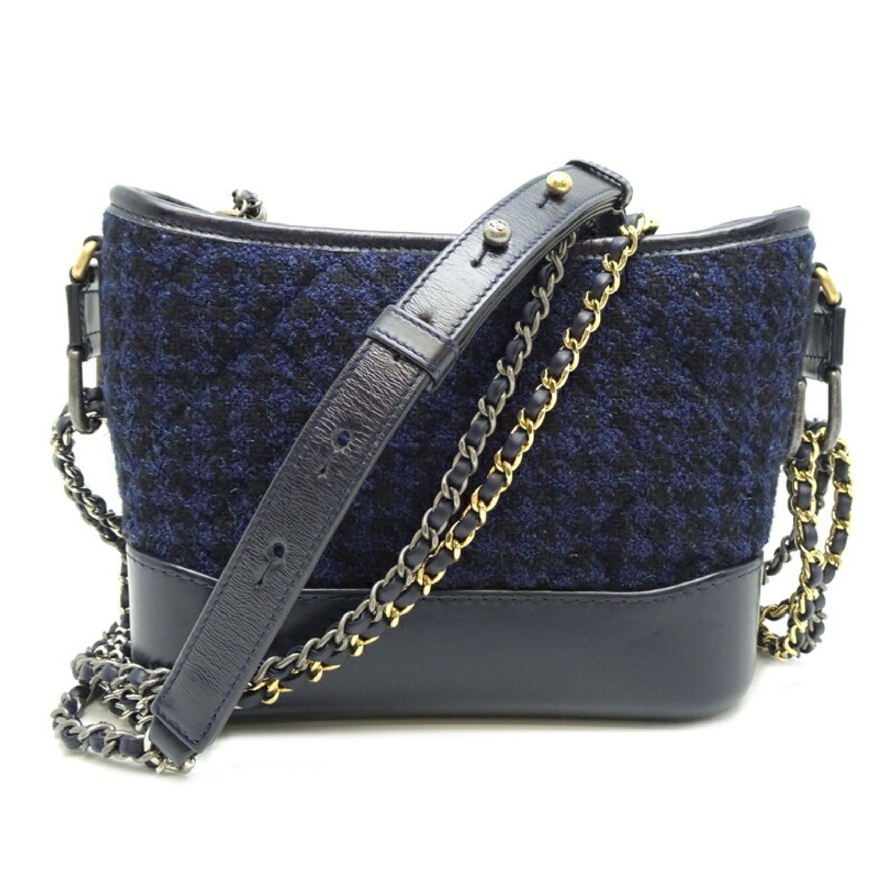 CHANEL Gabrielle de Chanel Small Women's Shoulder Bag A91810 Leather Navy