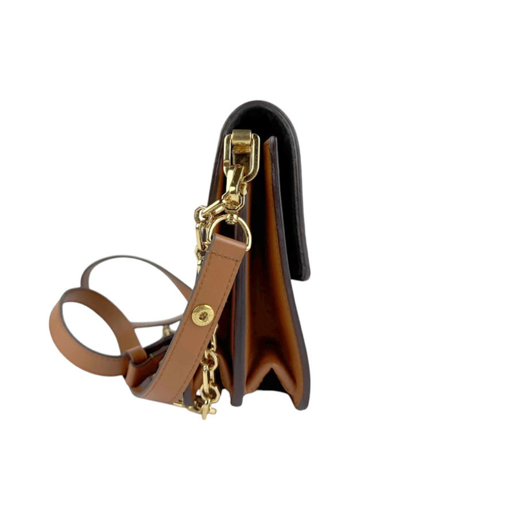 Louis Vuitton Shoulder Bag Monogram Reverse Dauphine MM Canvas Gold