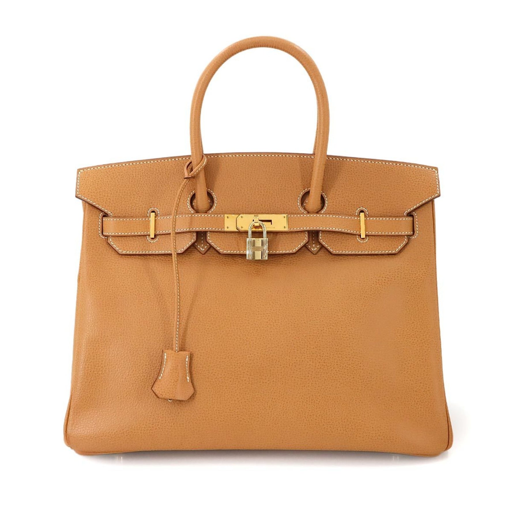 Hermes Hermès Birkin 35 Vacherie Natural Handbag with J Stamp and Gold Hardware