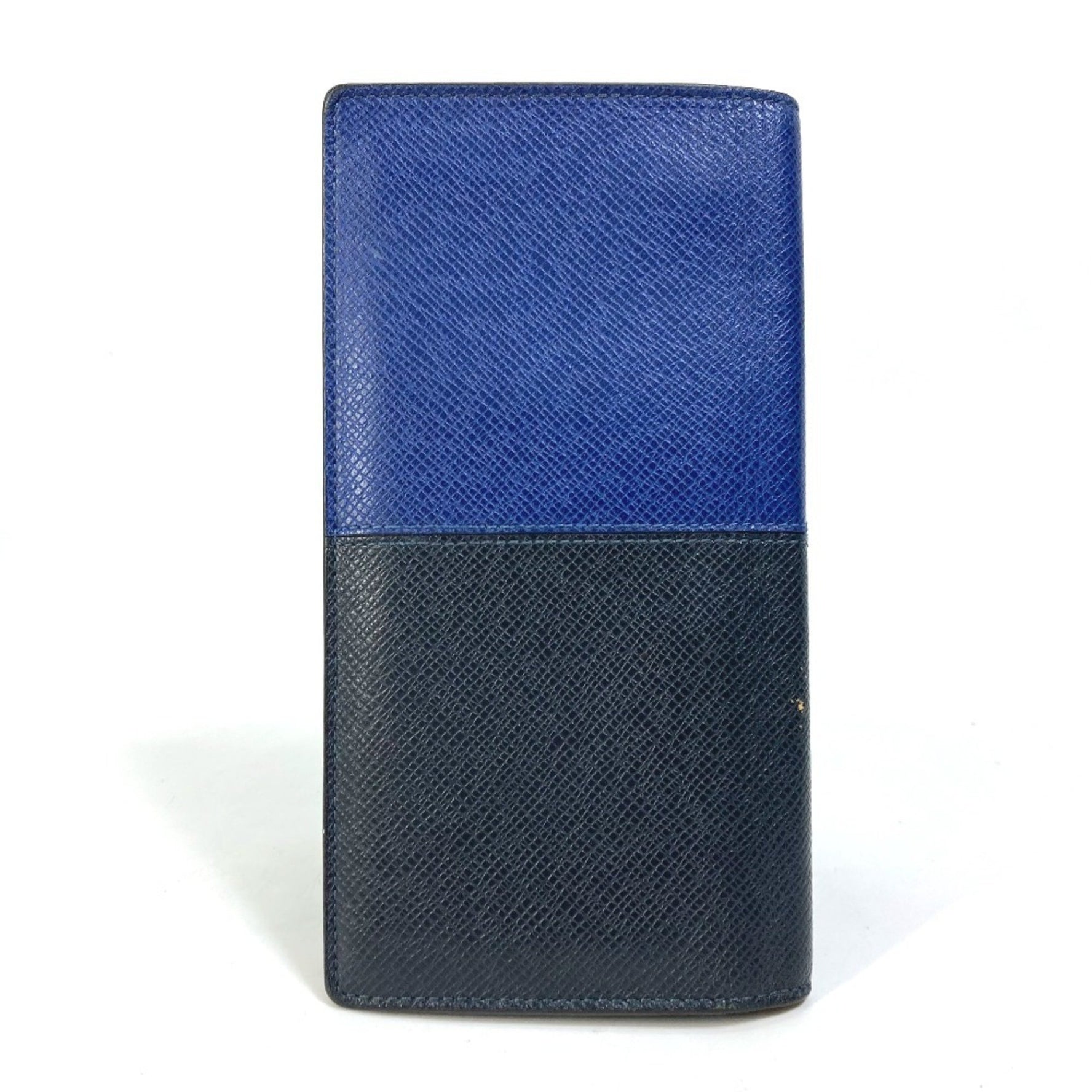 LOUIS VUITTON M30713 Taiga V Portefeuille Brazza NM Bifold Long Wallet in Leather, Men's Navy