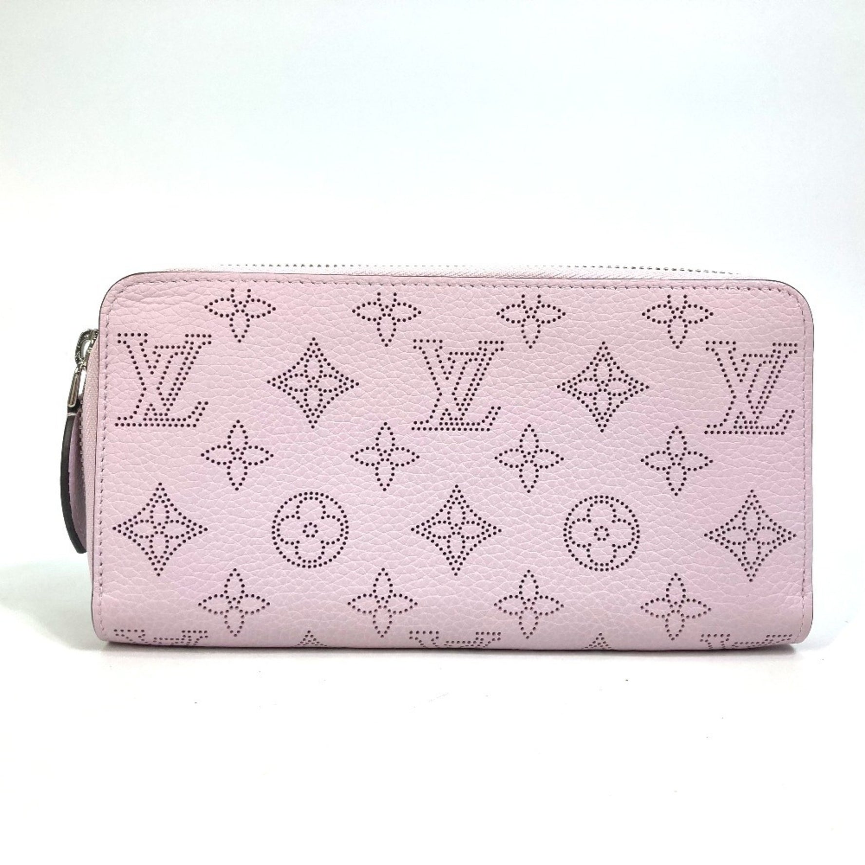 Louis Vuitton Monogram Mahina Zippy Wallet, Round Zip Long Leather, Mauve/Purple, Like New
