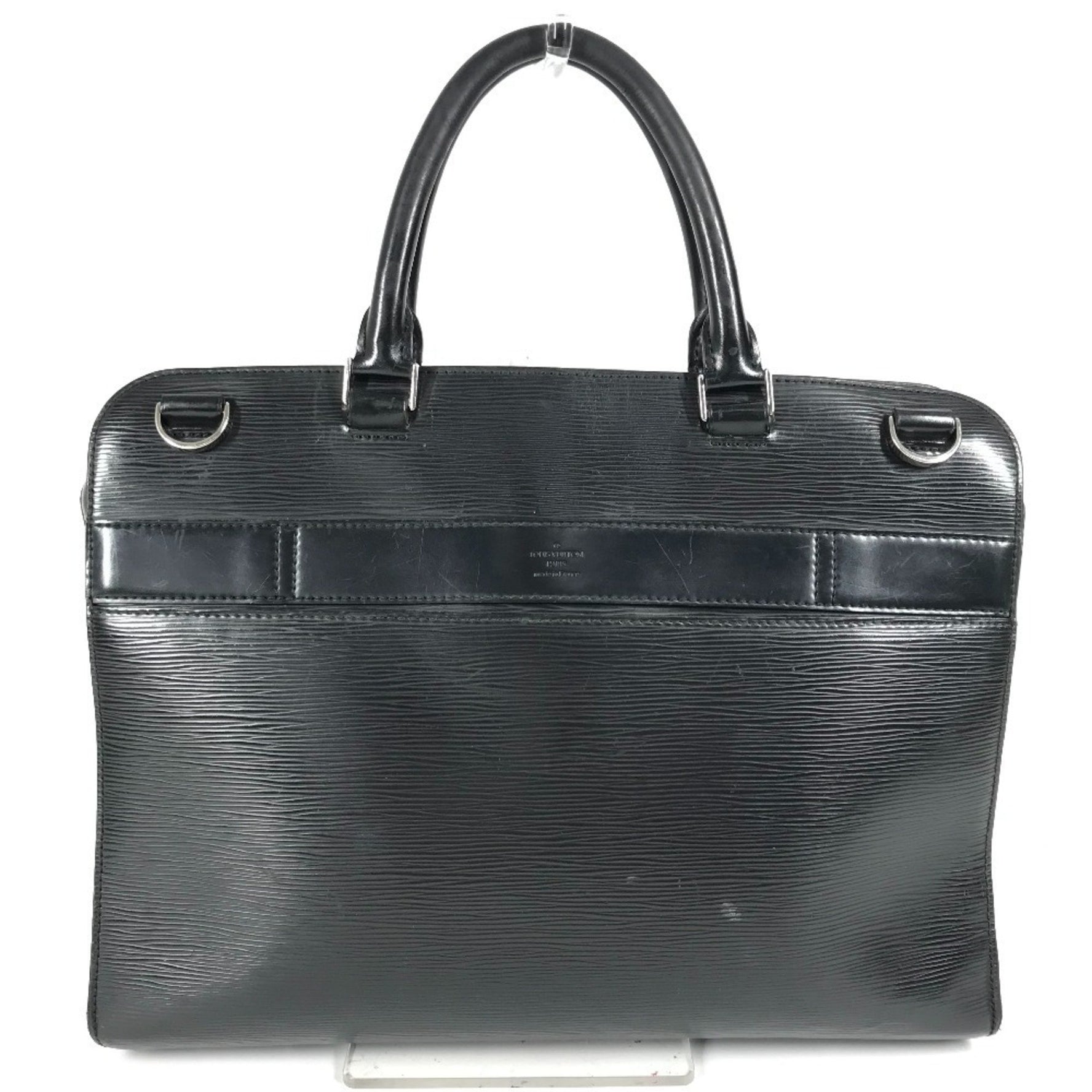 Louis Vuitton Epi Bassano MM Bag Tote Handbag Briefcase Business Leather Men's Noir Black