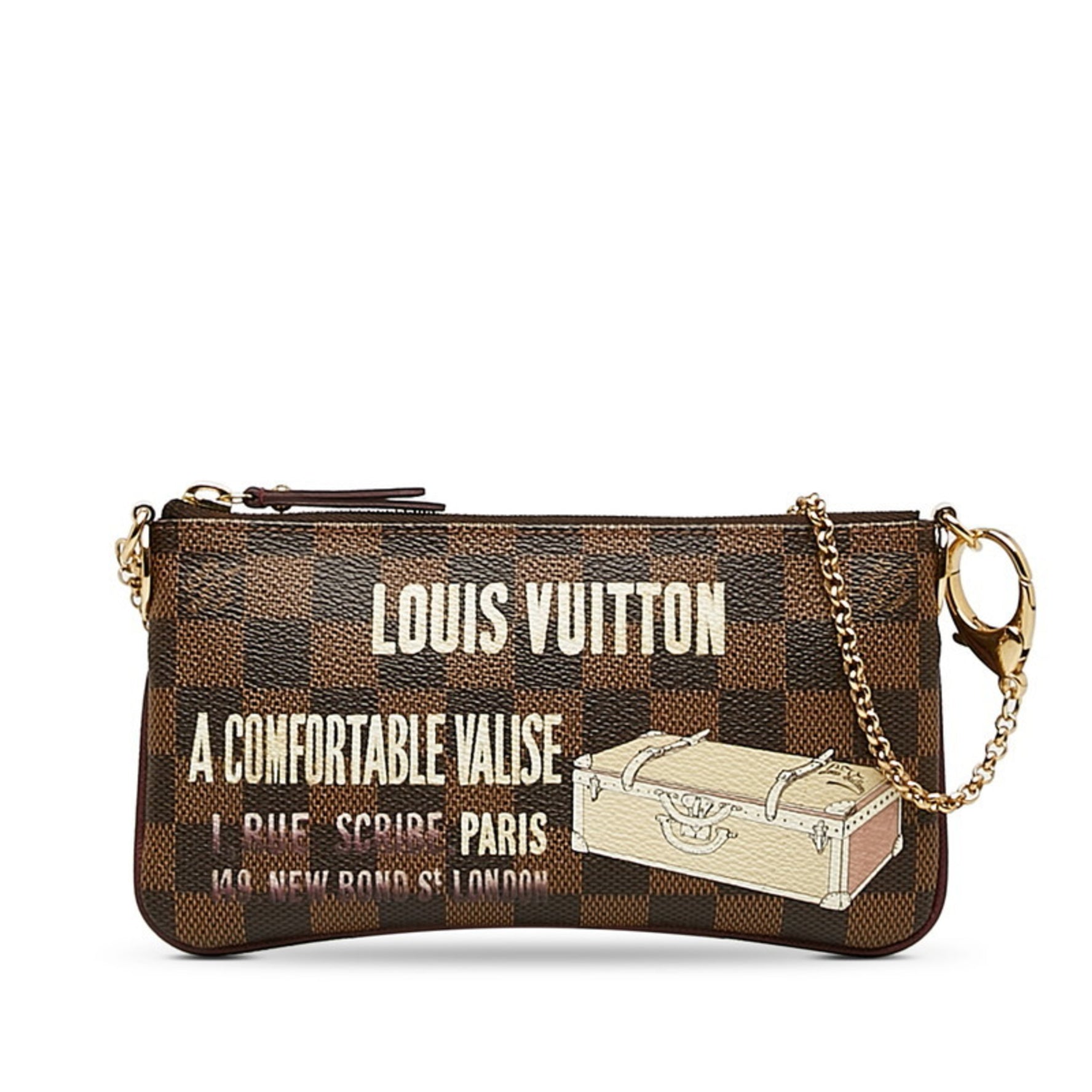 Louis Vuitton Pochette Mila MM Chain Pouch N63091 Brown PVC Leather Women's LOUIS VUITTON