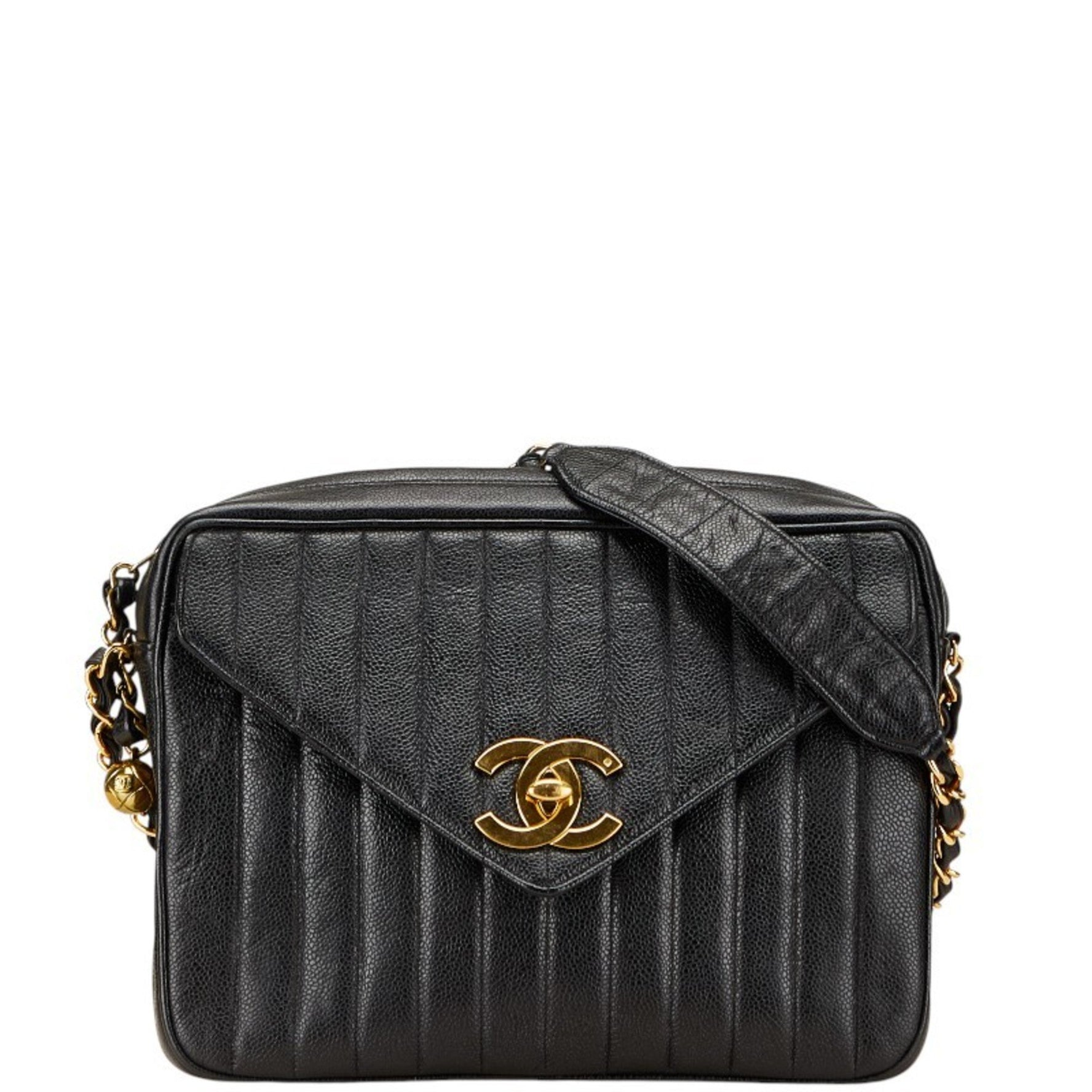 CHANEL Mademoiselle Coco Mark Chain Shoulder Bag in Caviar Skin