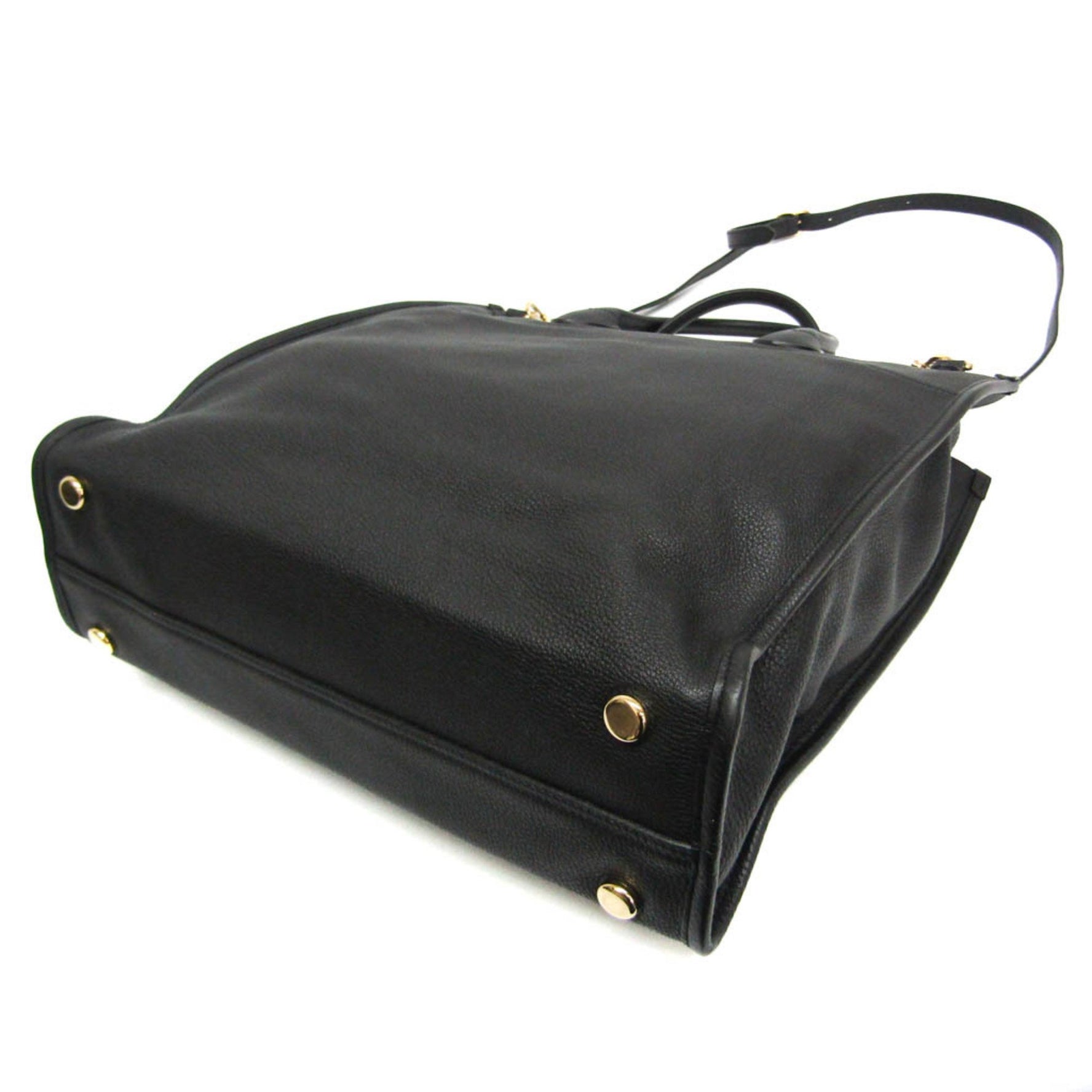 Gucci Logo Medium Women,Men Leather Shoulder Bag,Tote Bag Black