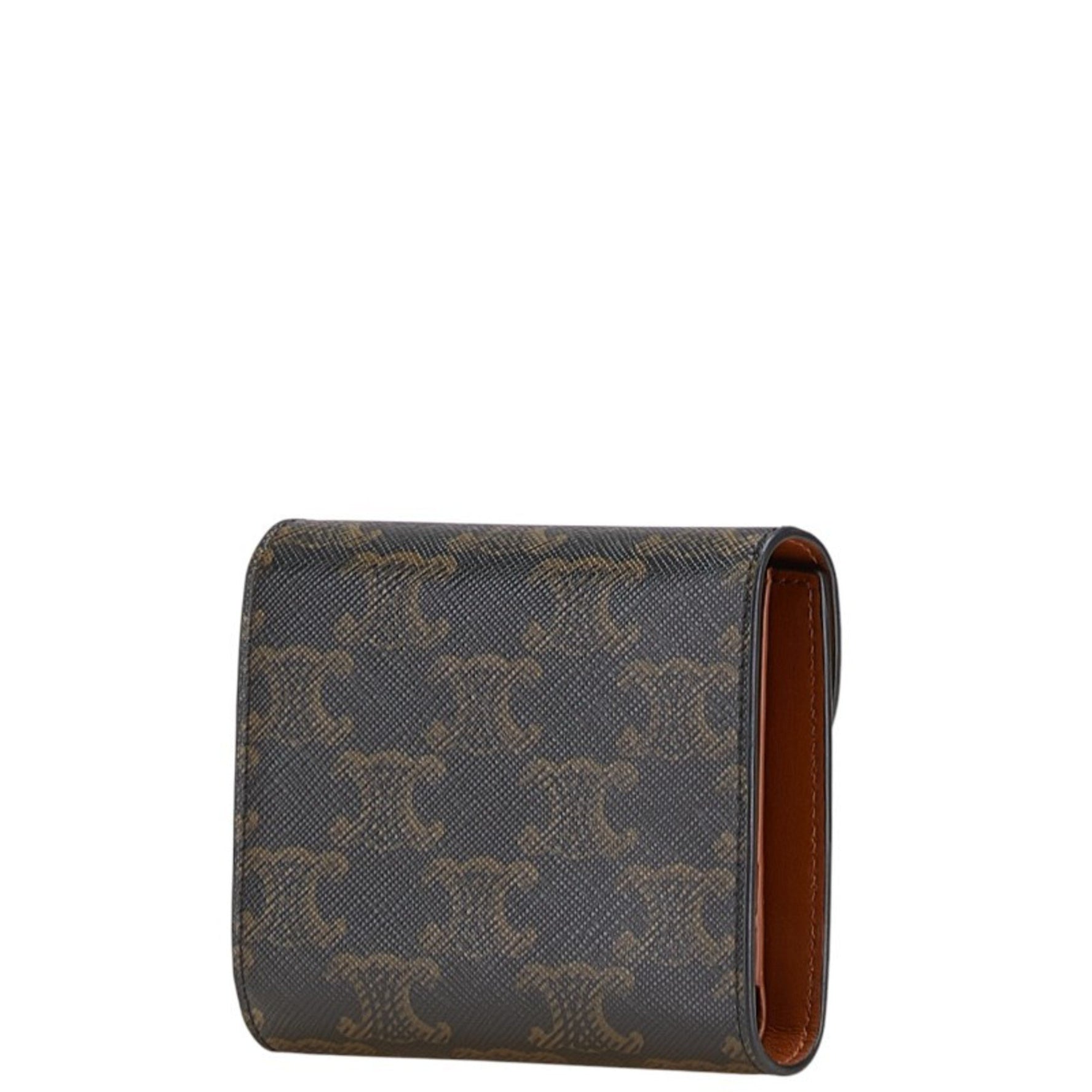 Celine Macadam Tri-fold Wallet in Black and Brown Leather