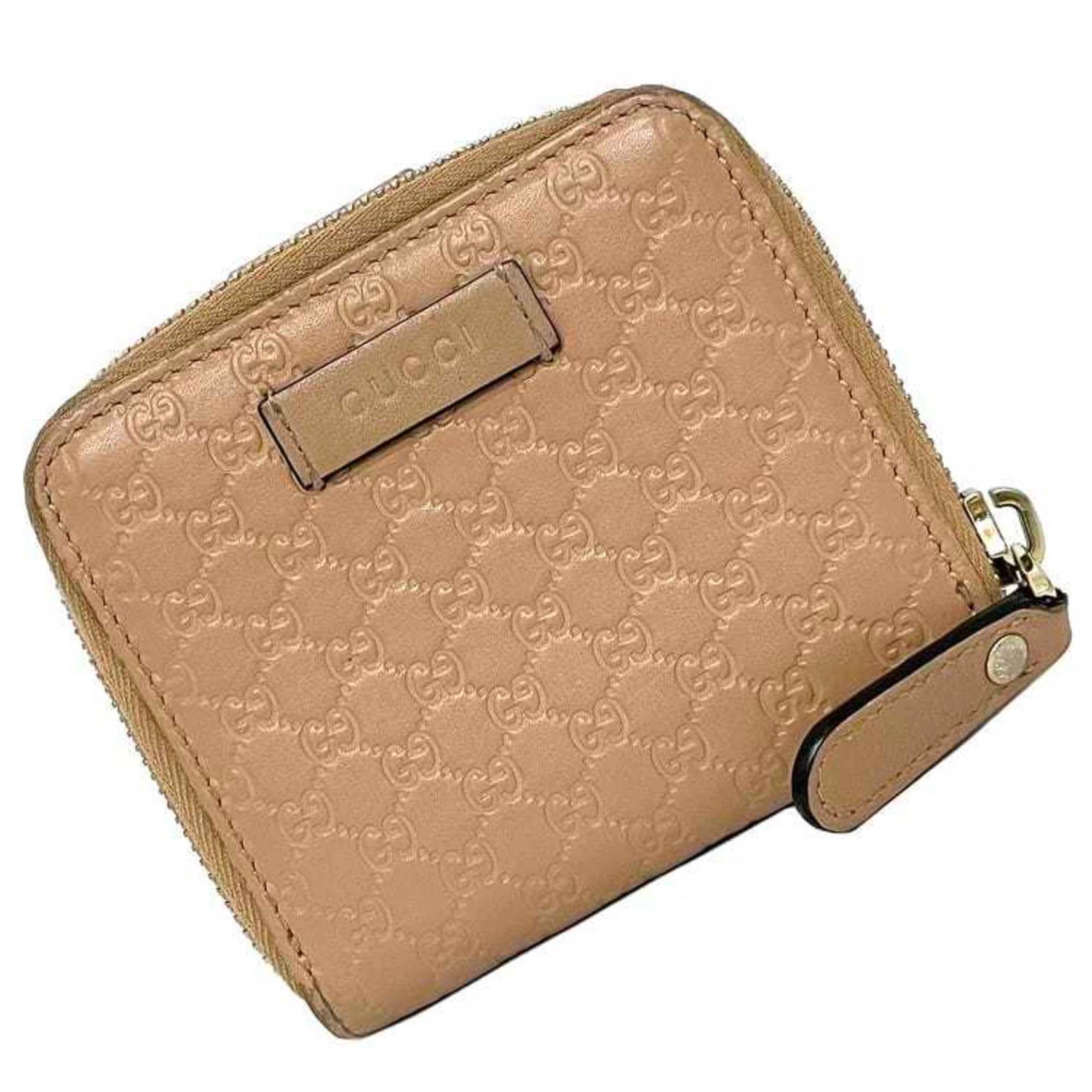 Gucci Folio Wallet Beige Gold Micro Shima Leather GG