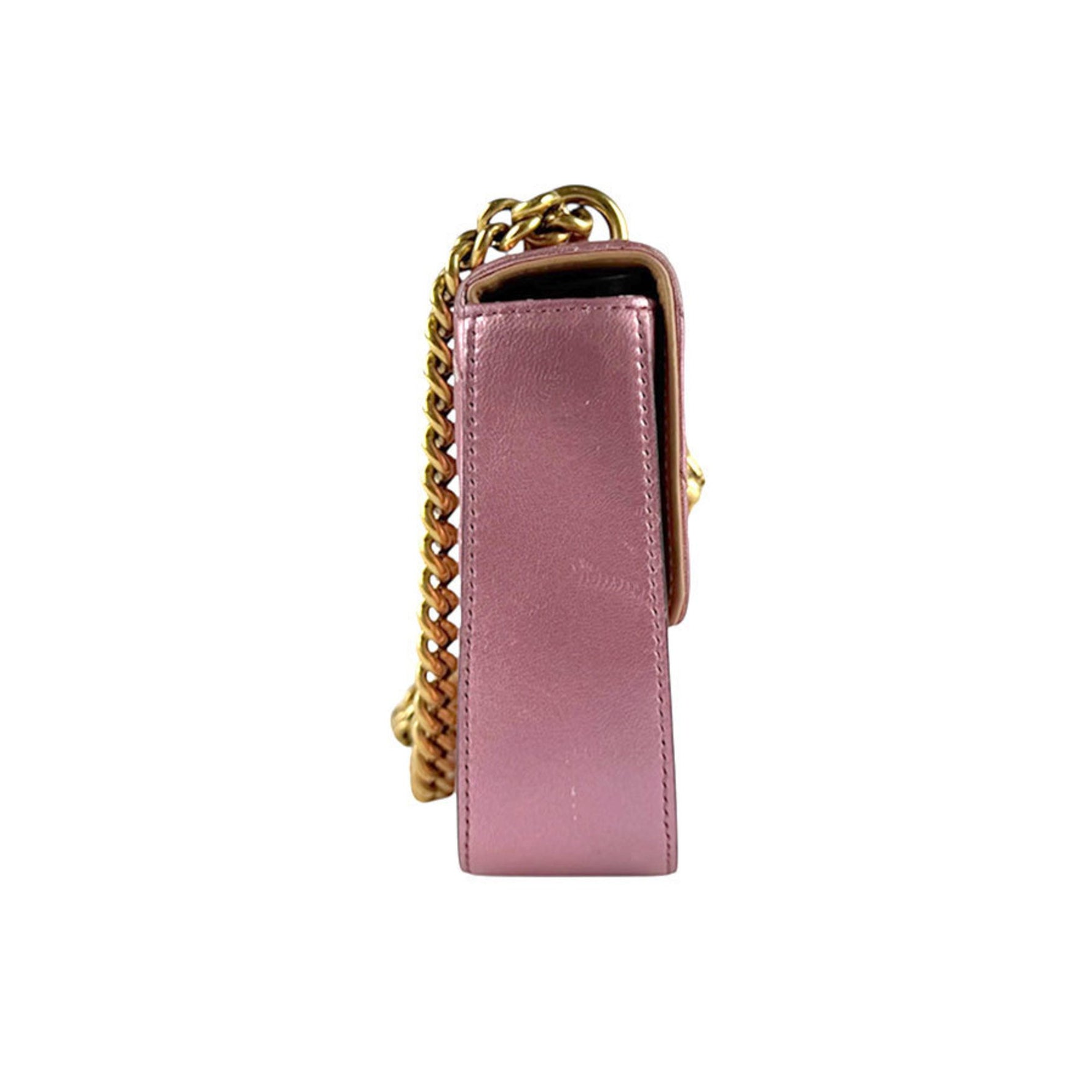 Gucci Metallic Pink Leather Shoulder Bag