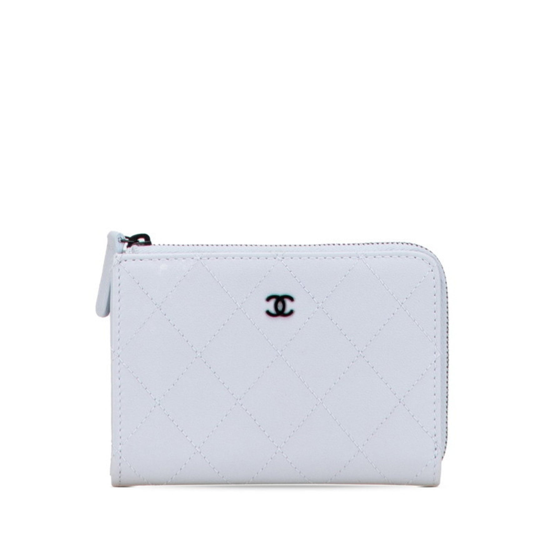 CHANEL Matelasse Coco Mark Business Card Case Compact Wallet Leather