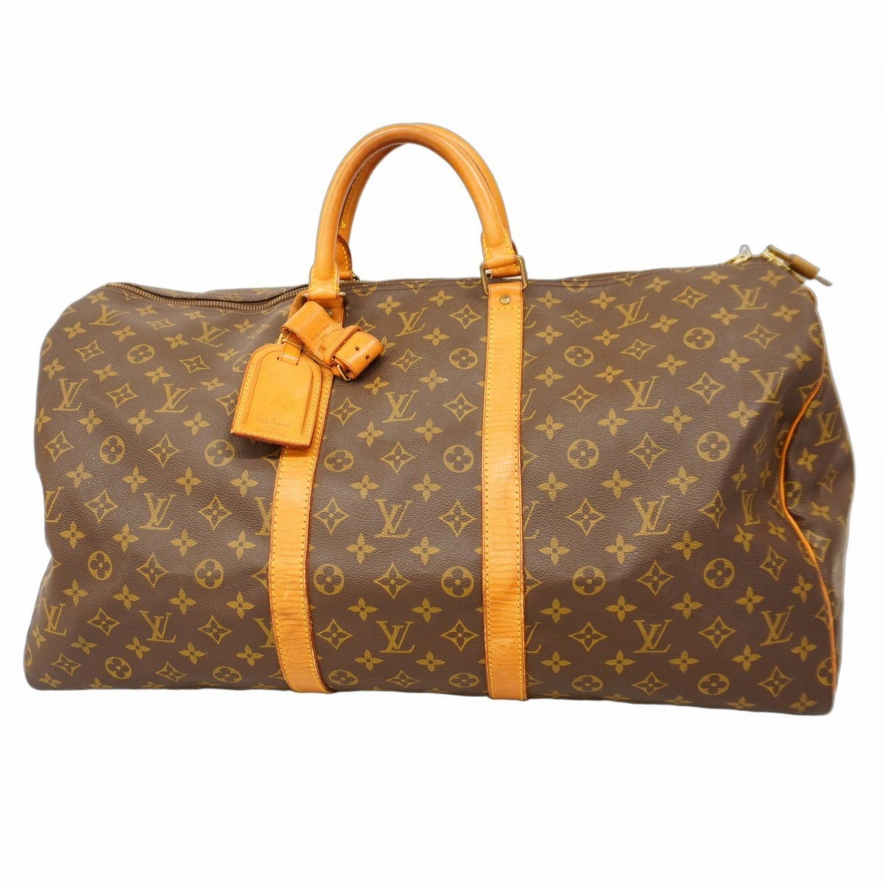 Louis Vuitton Monogram Keepall 55 Boston Bag Brown Men's and Women's