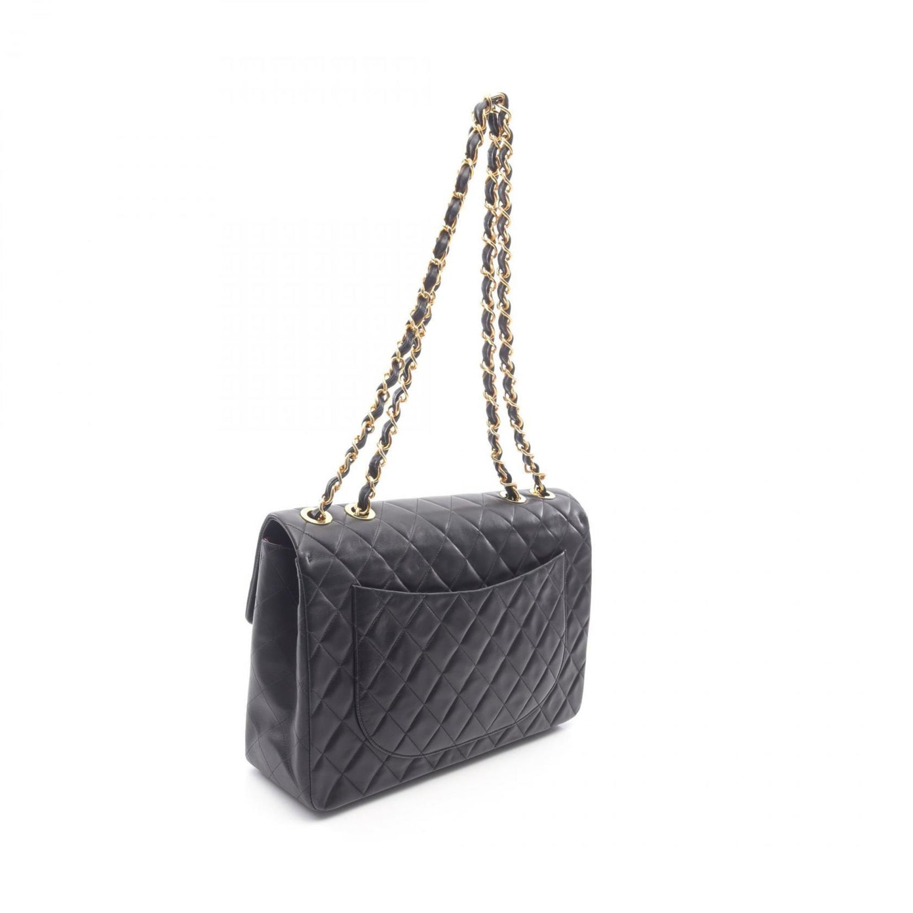 CHANEL Deca Matelasse 34 Single Flap Shoulder Bag in Lambskin Leather