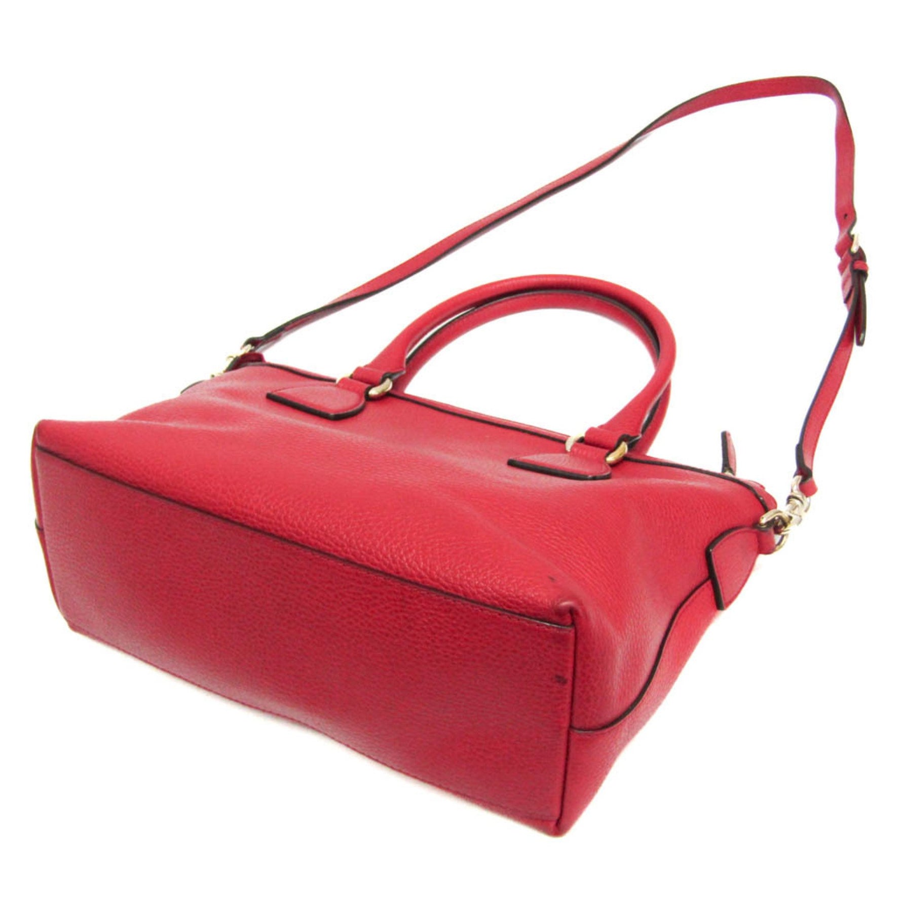 Gucci Interlocking G Women's Leather Handbag,Shoulder Bag Red Color