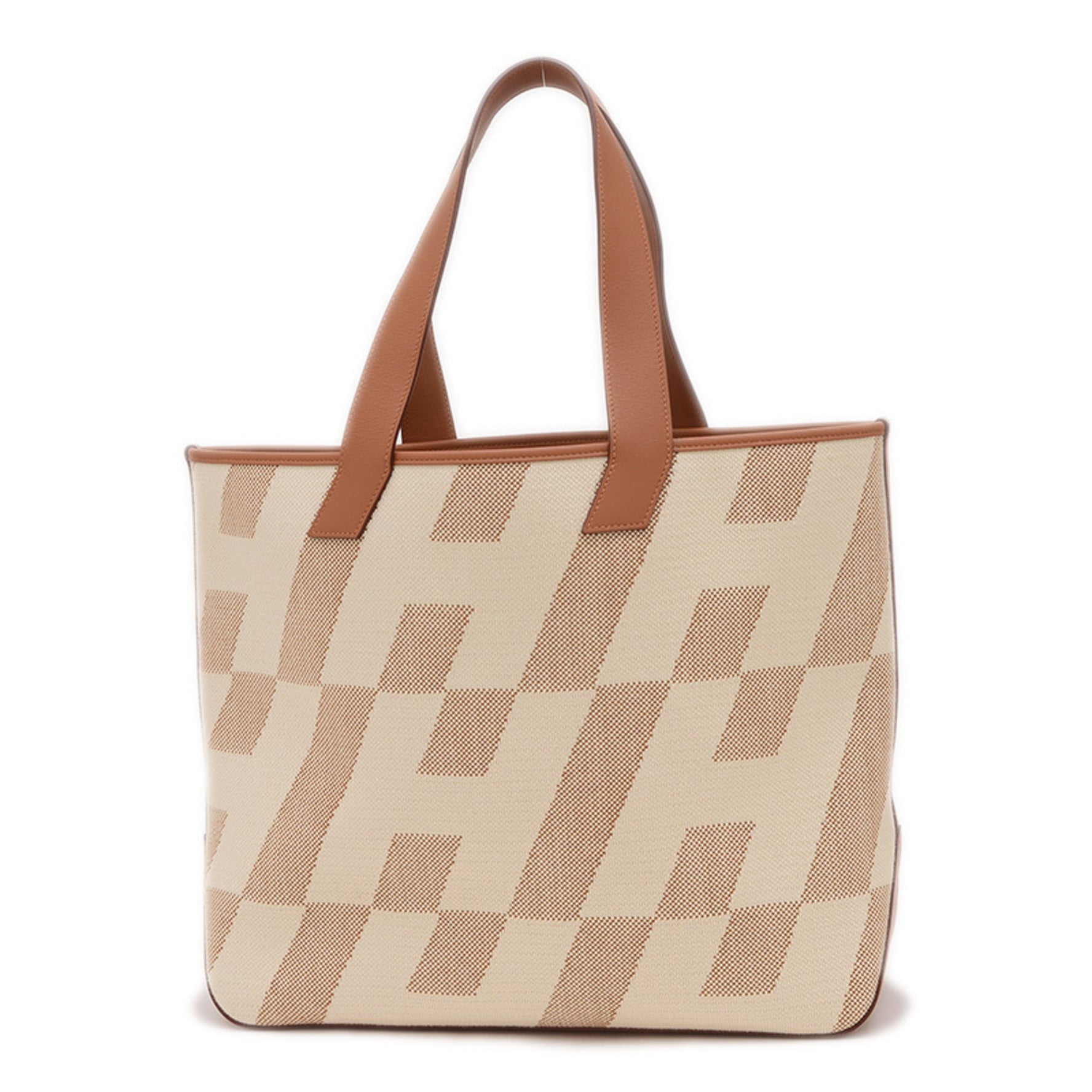 Hermes Ambier GM Tote Bag Toile H Swift Leather Gold Natural Z Stamp BP