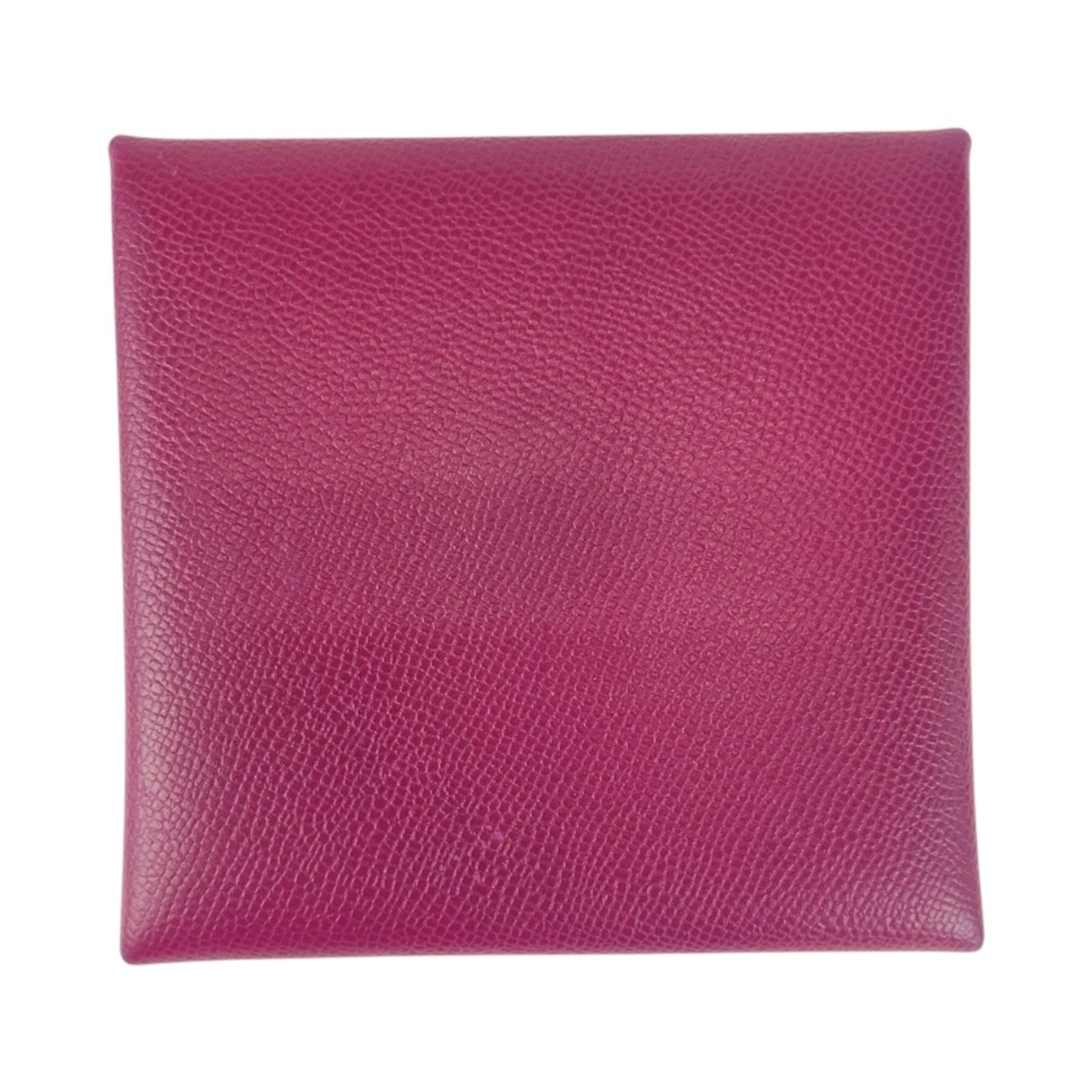 HERMES Bastia Purple Silver Hardware Chevre Wallet/Coin Case with D Stamp