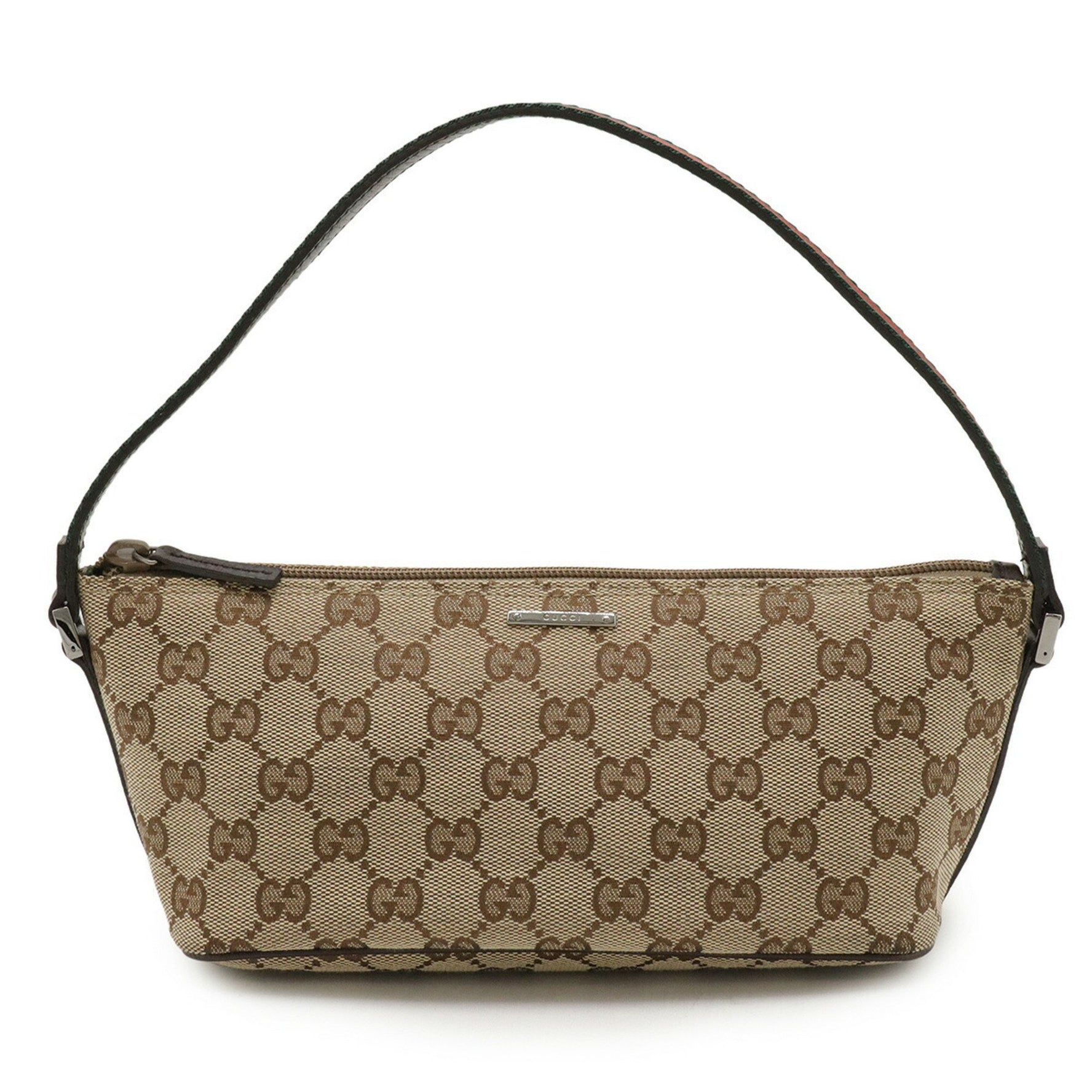GUCCI GG Canvas Sherry Line Pouch, Sub-Bag, Multi-Pouch, Khaki Beige, Dark Brown