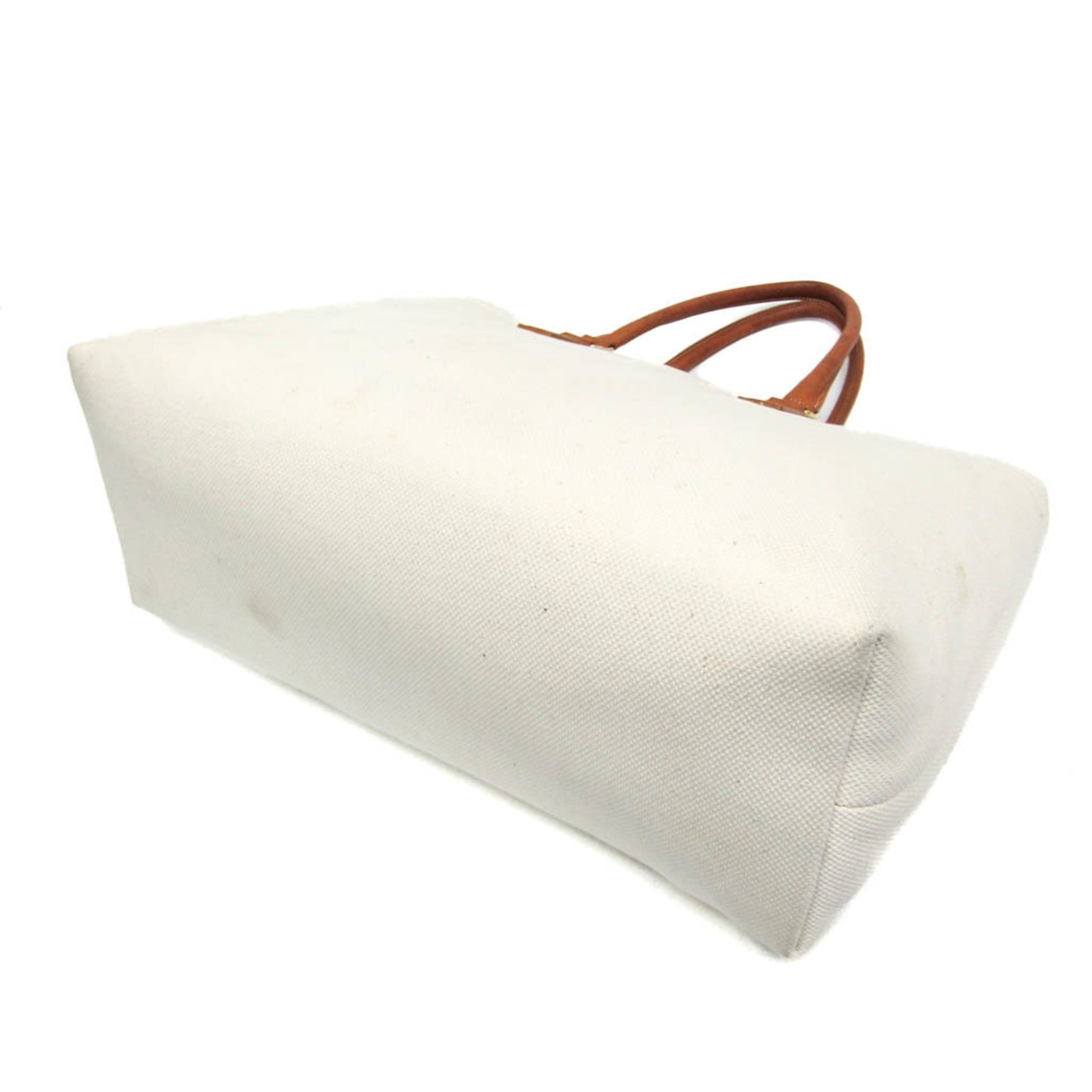 Celine Horizontal Cover Men,Women Leather,Canvas Tote Bag Brown,Cream