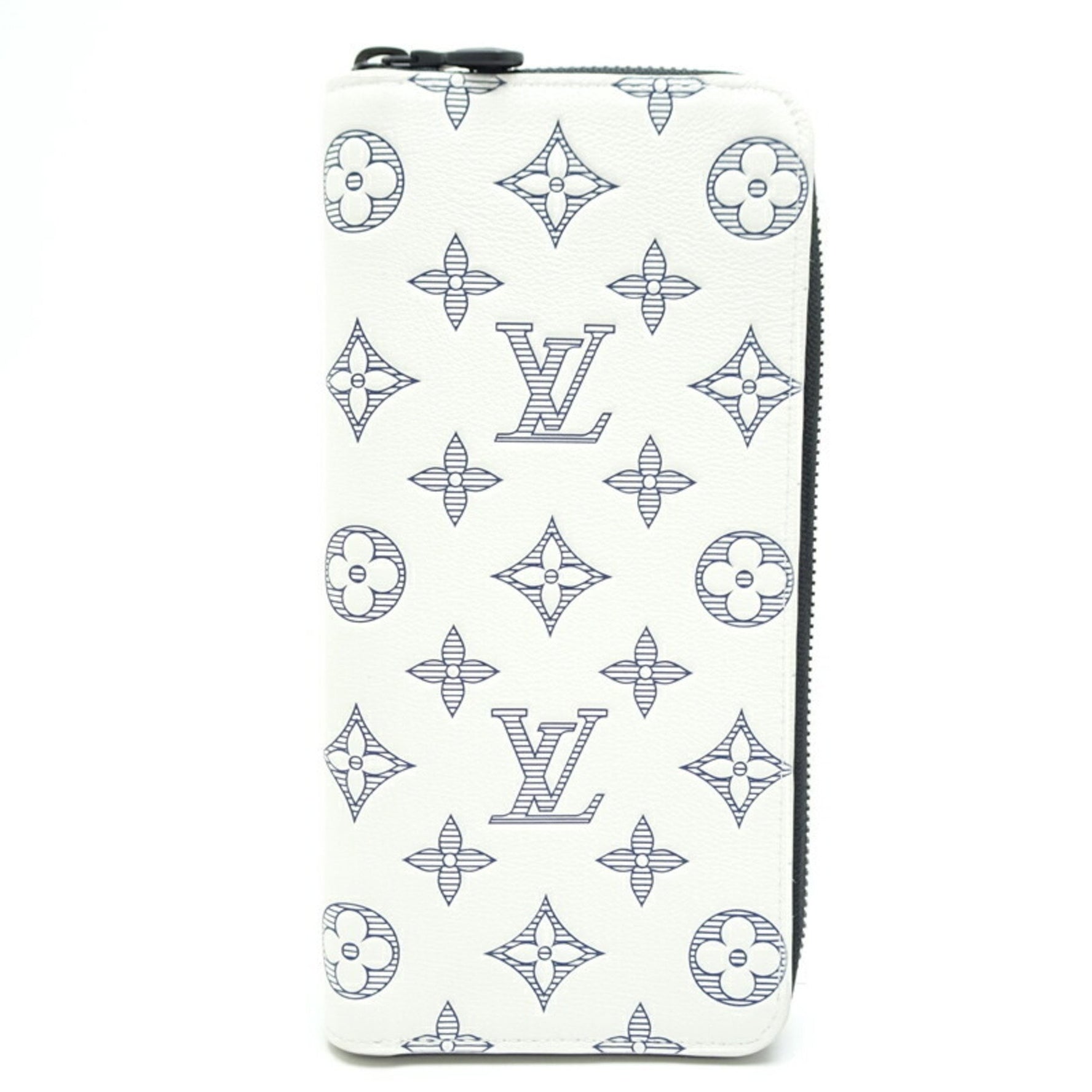 Louis Vuitton Zippy Wallet Vertical Women's and Men's Long M83381 ( ) Monogram Shadow White