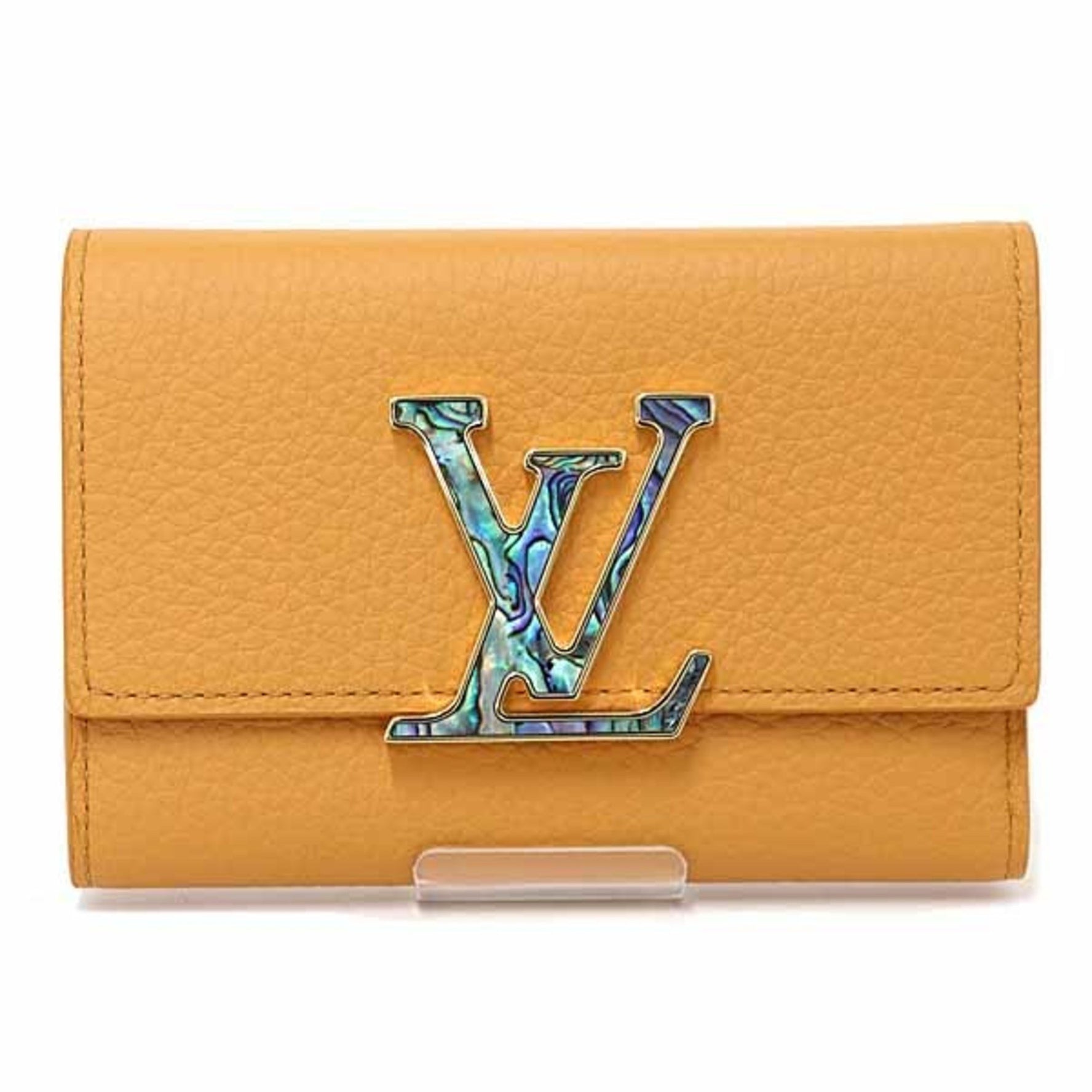 Louis Vuitton Portefeuille Capucines Compact Tri-fold Wallet Taurillon Leather Saffron