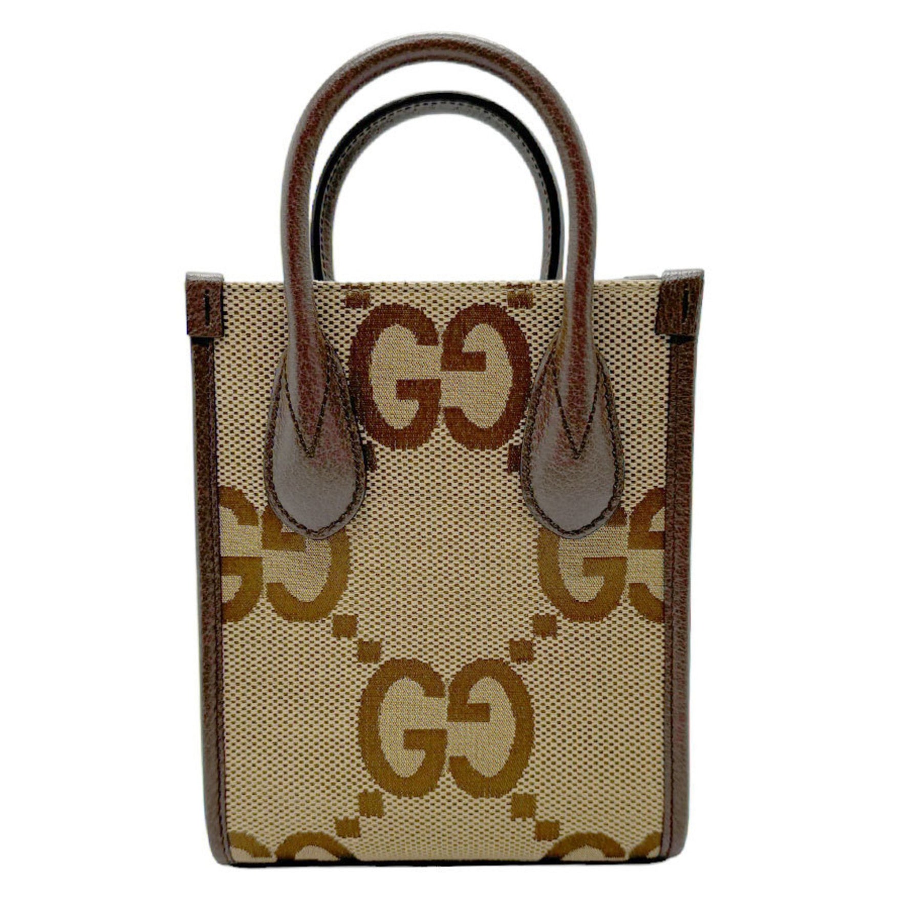 GUCCI Shoulder Bag Handbag Jumbo GG Canvas Leather Men's