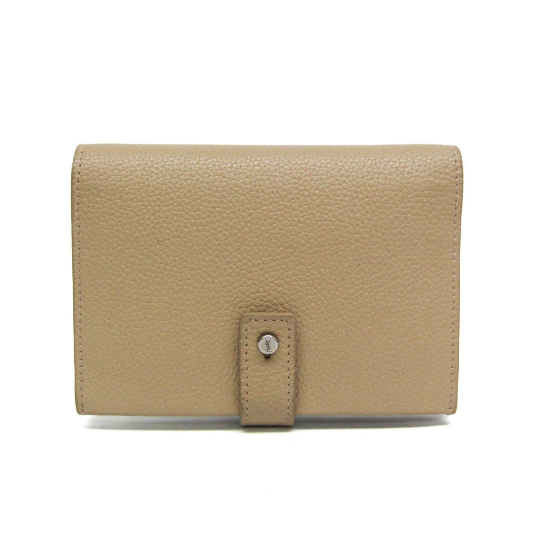 Saint Laurent Women's Leather Middle Wallet (bi-fold) Beige