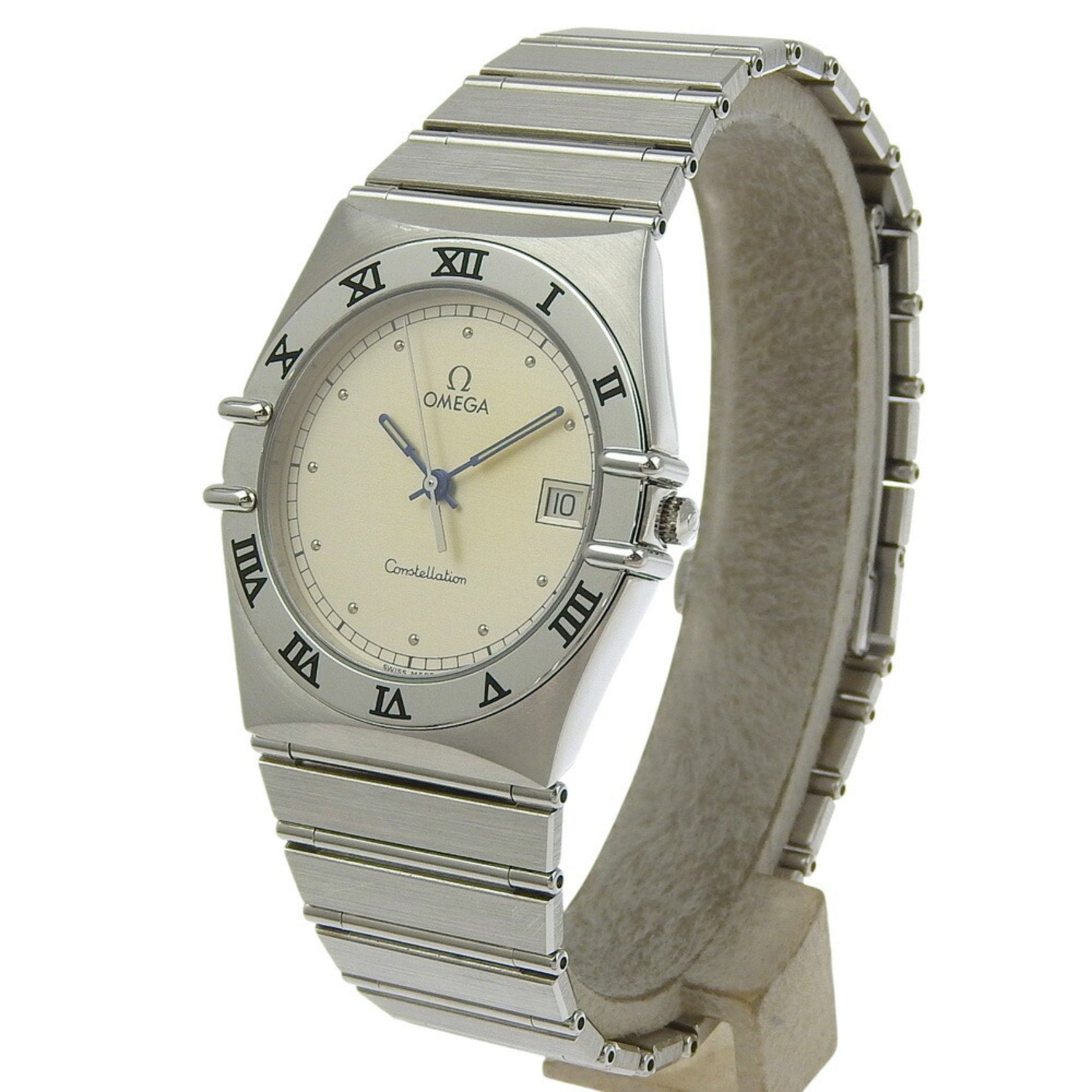 OMEGA Constellation Watch, caliber 1438 396.1070, stainless steel, quartz movement, analog display, silver dial, unisex.