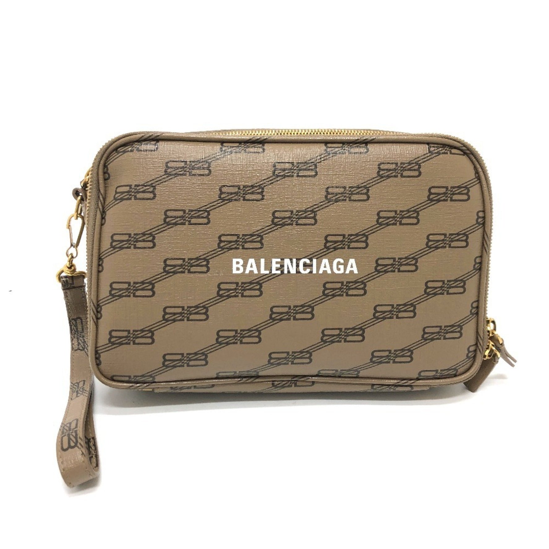 BALENCIAGA Logo Everyday Pochette Second Bag/Clutch Bag in Leather