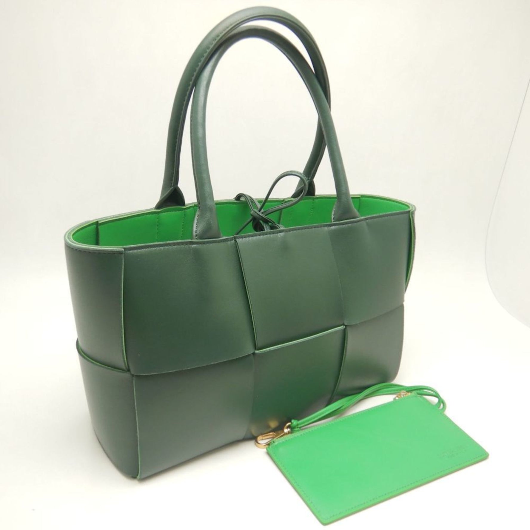 BOTTEGA VENETA Small Arcoto Tote Bag in Intrecciato Leather with Rain Tree and Paraquito Design