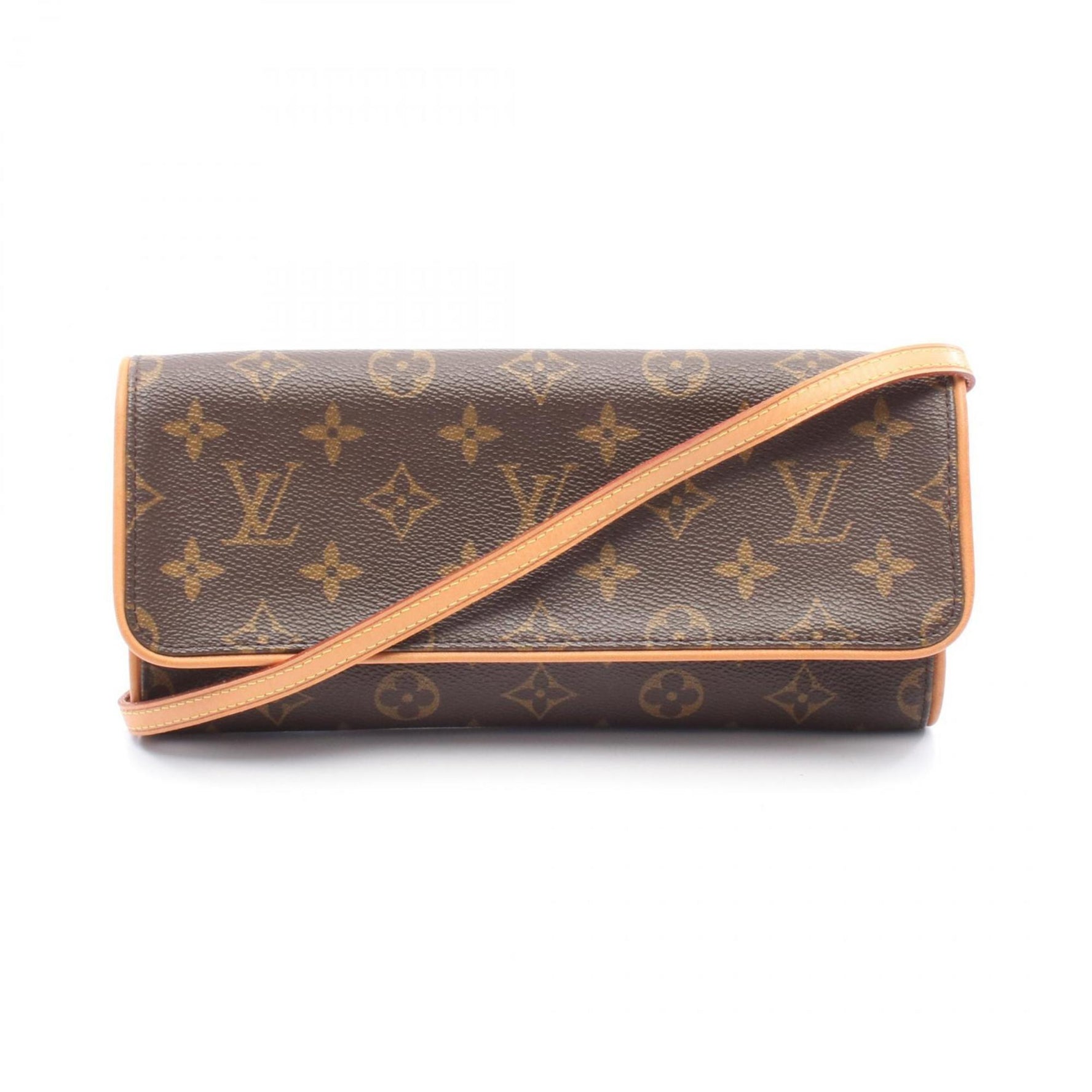 Louis Vuitton Pochette Twin GM Shoulder Bag Coated Canvas Leather Monogram