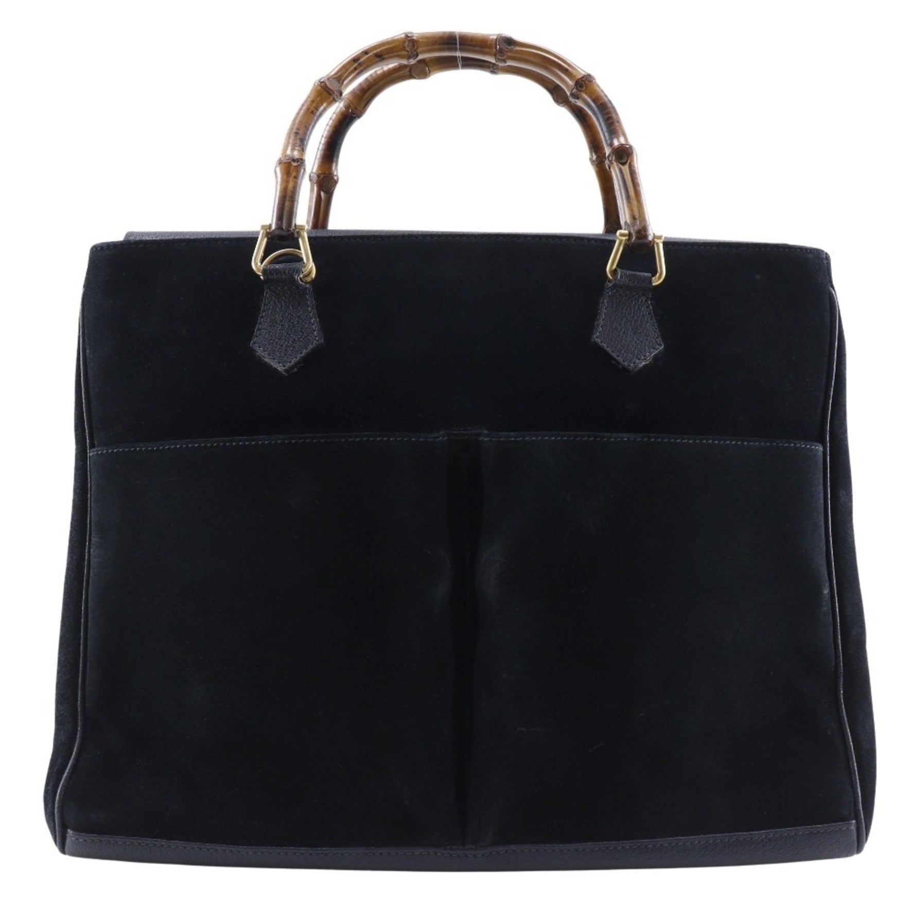 GUCCI Bamboo Tote Bag Old Suede Flap Bang Boot