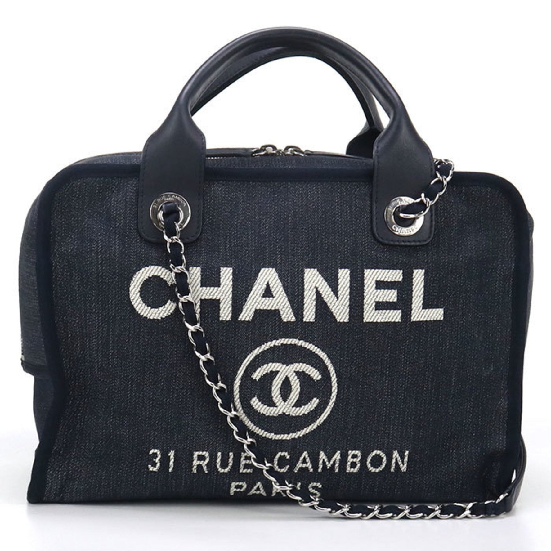 CHANEL Deauville Boston/Bowling Bag