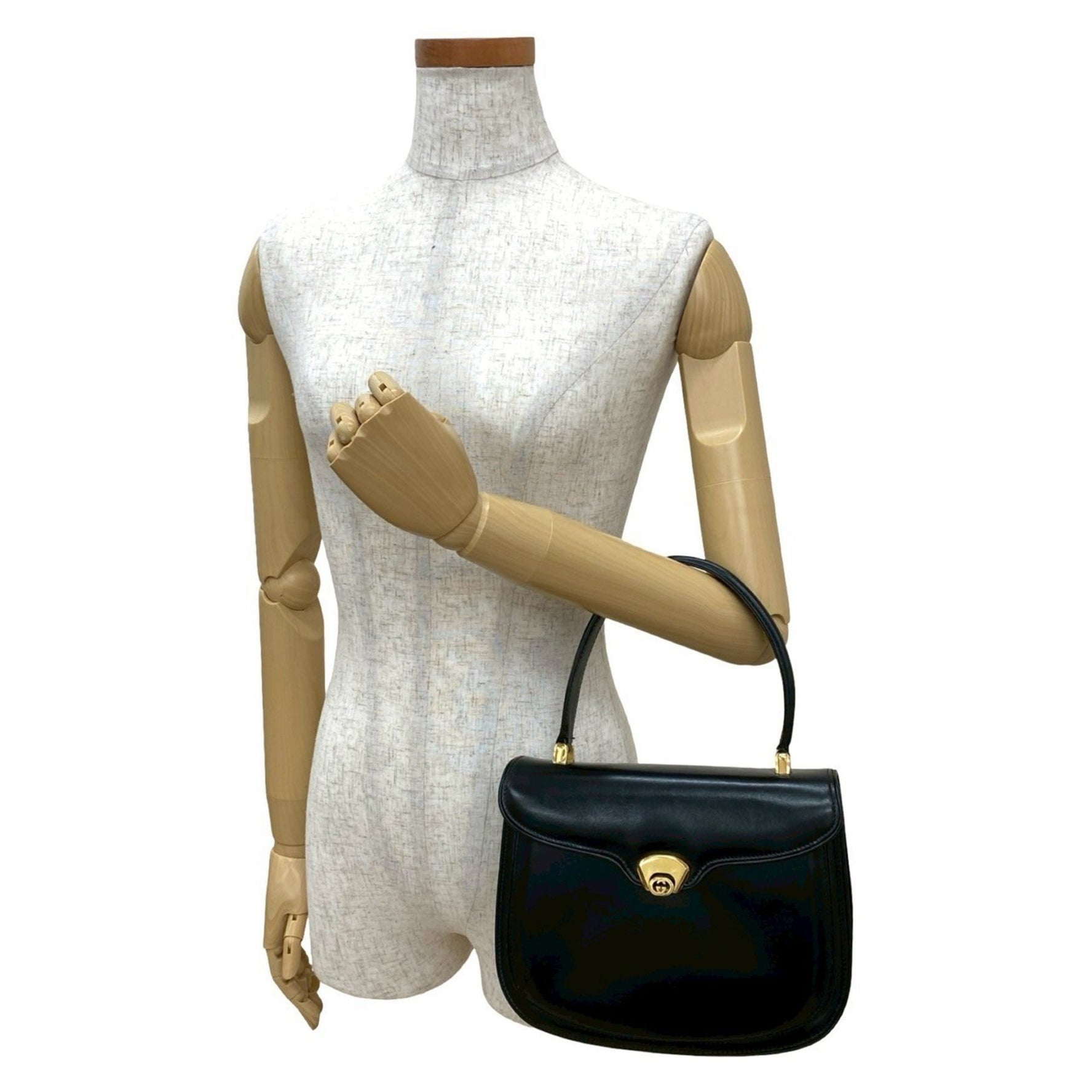 GUCCI Old Logo Hardware Calf Leather Handbag Mini Tote Bag