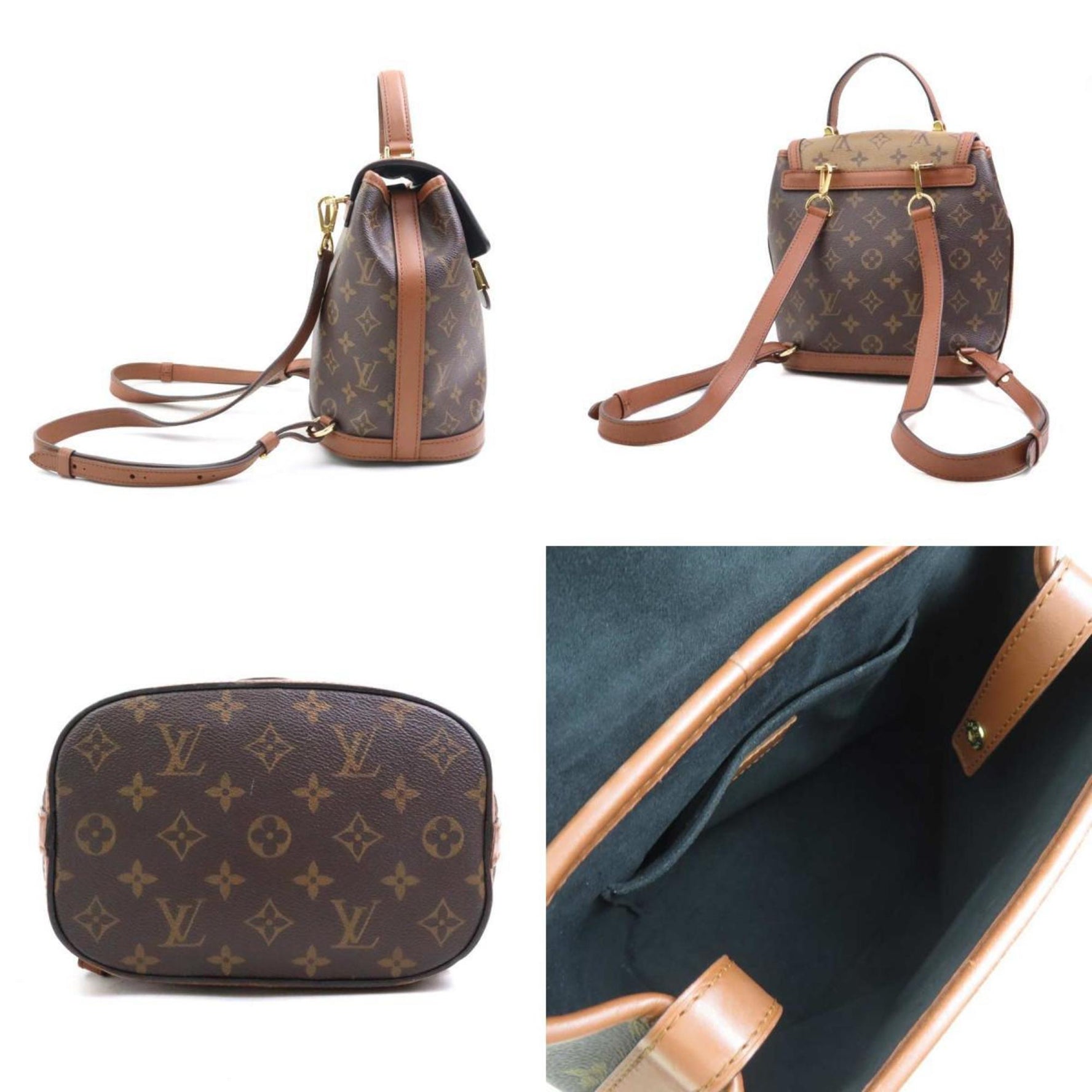 Louis Vuitton Monogram Reverse Dauphine Backpack in Canvas, Brown and Gold, Women's, M45145 e60776k