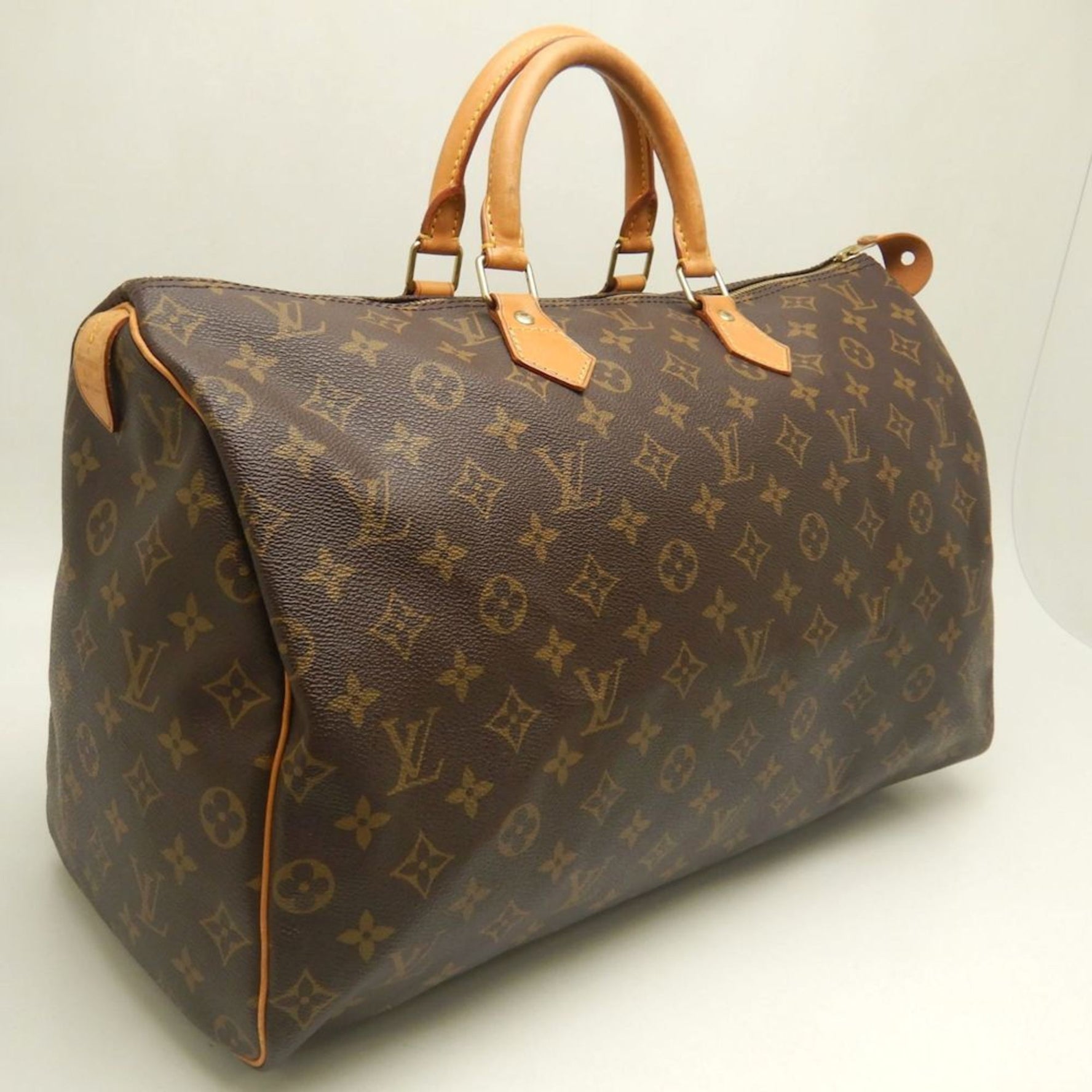 LOUIS VUITTON Monogram Speedy 40 Boston Bag, Brown