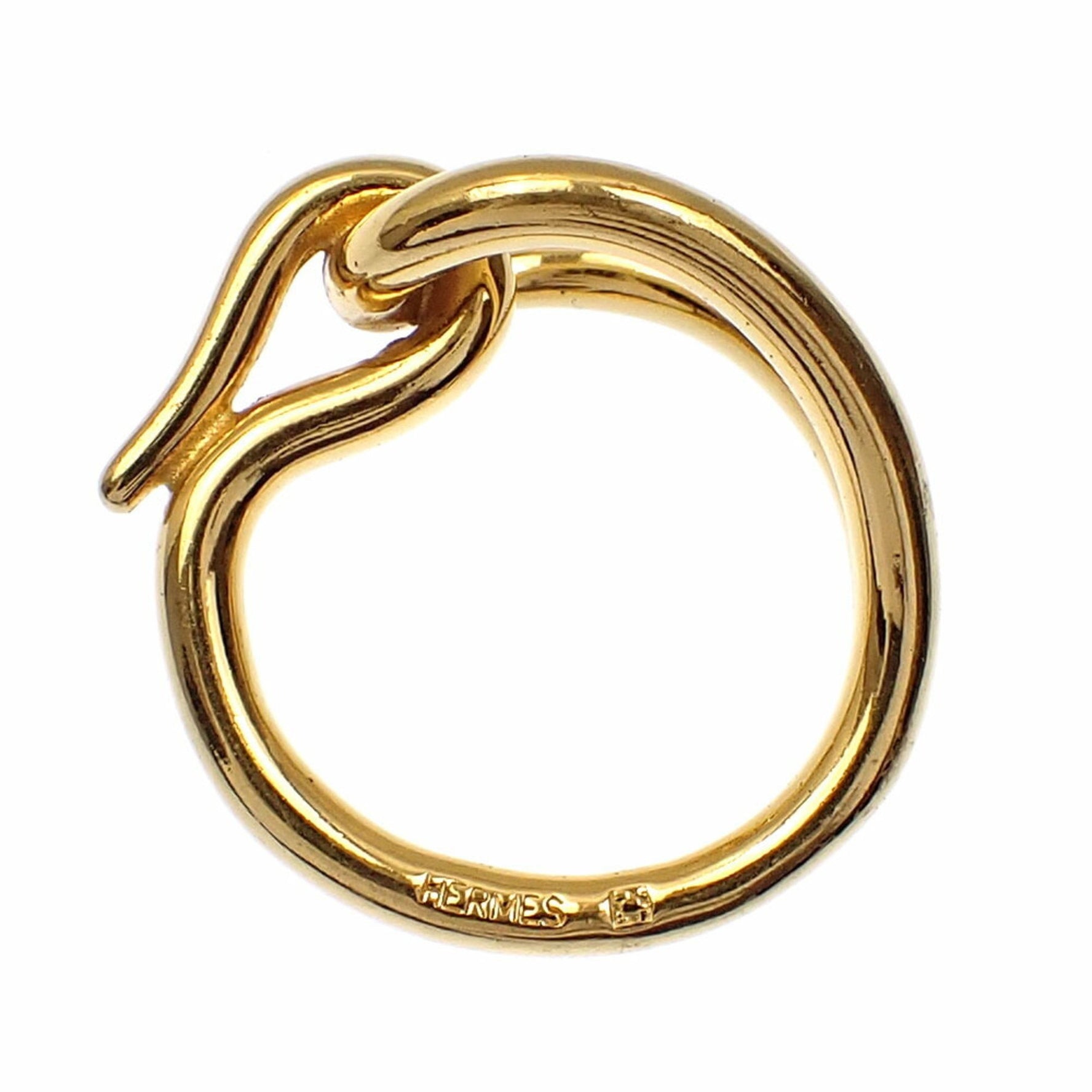 Hermes scarf ring for women, gold GP HERMES clasp