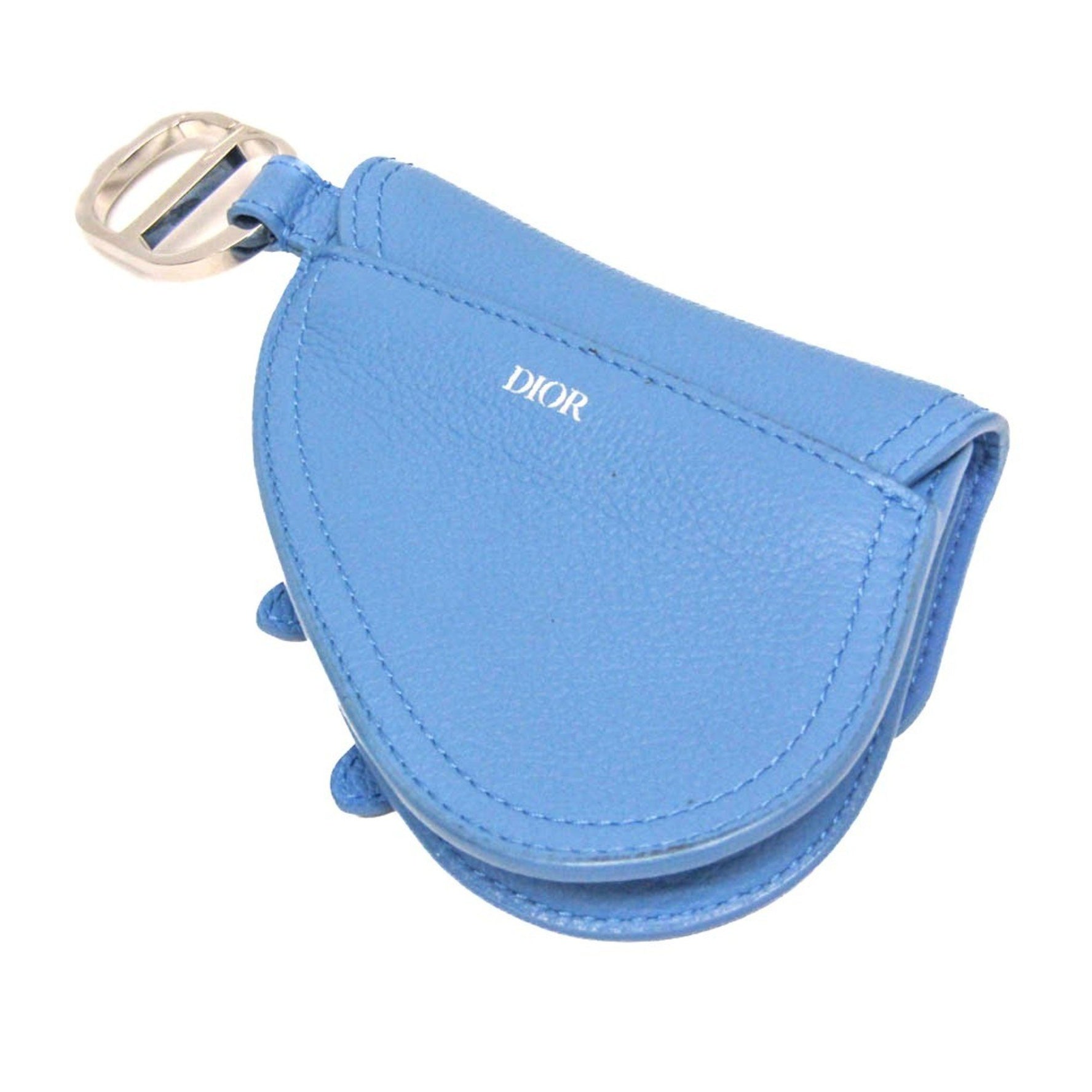 Christian Dior Saddle Pouch With Key Ring Leather Pouch