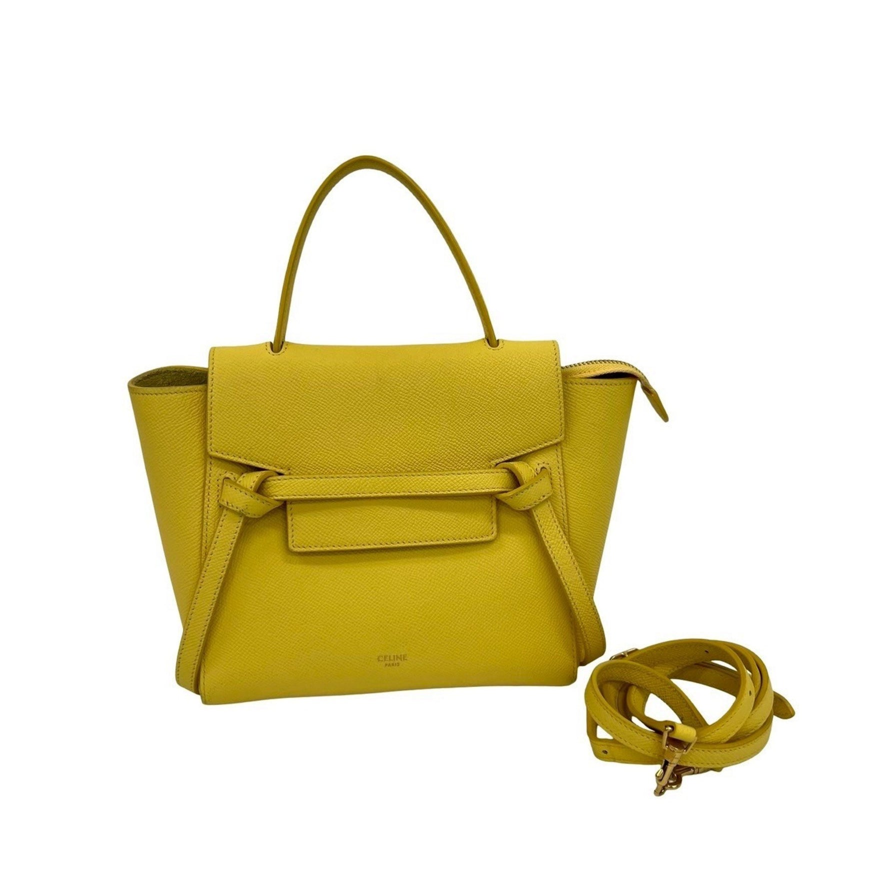 CELINE Nano Leather Belt Bag, Handbag, Mini Tote Shoulder 371-8