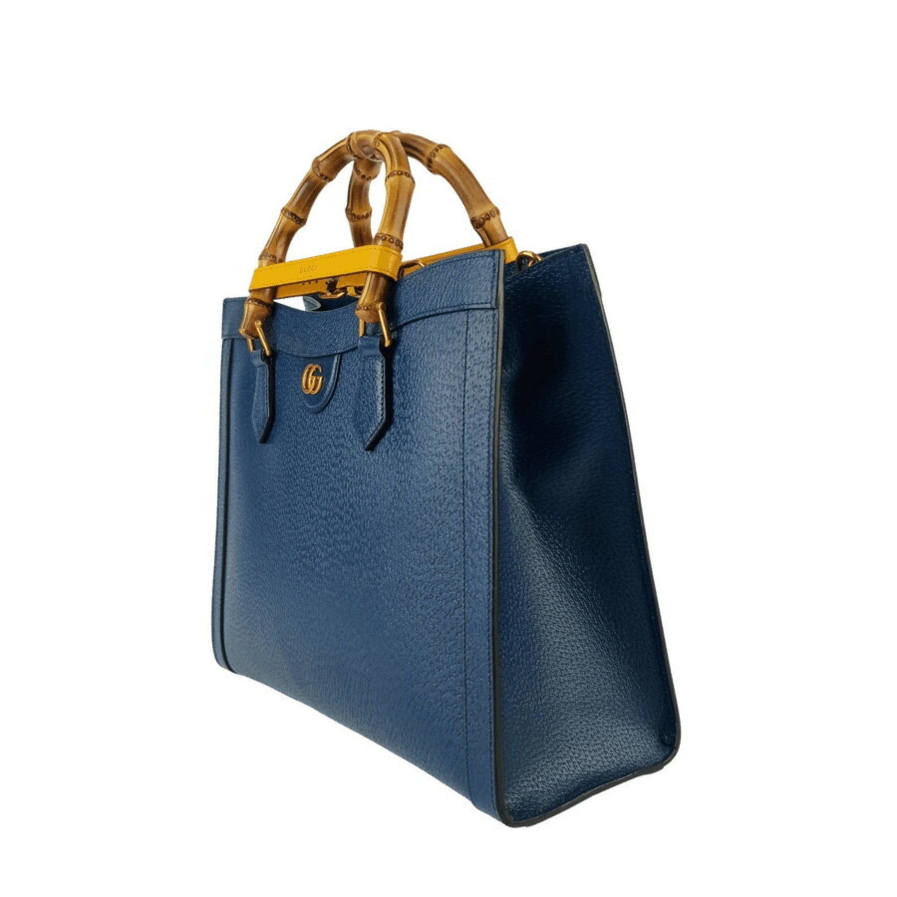GUCCI Diana Medium Tote Bag Royal Blue Leather Shoulder