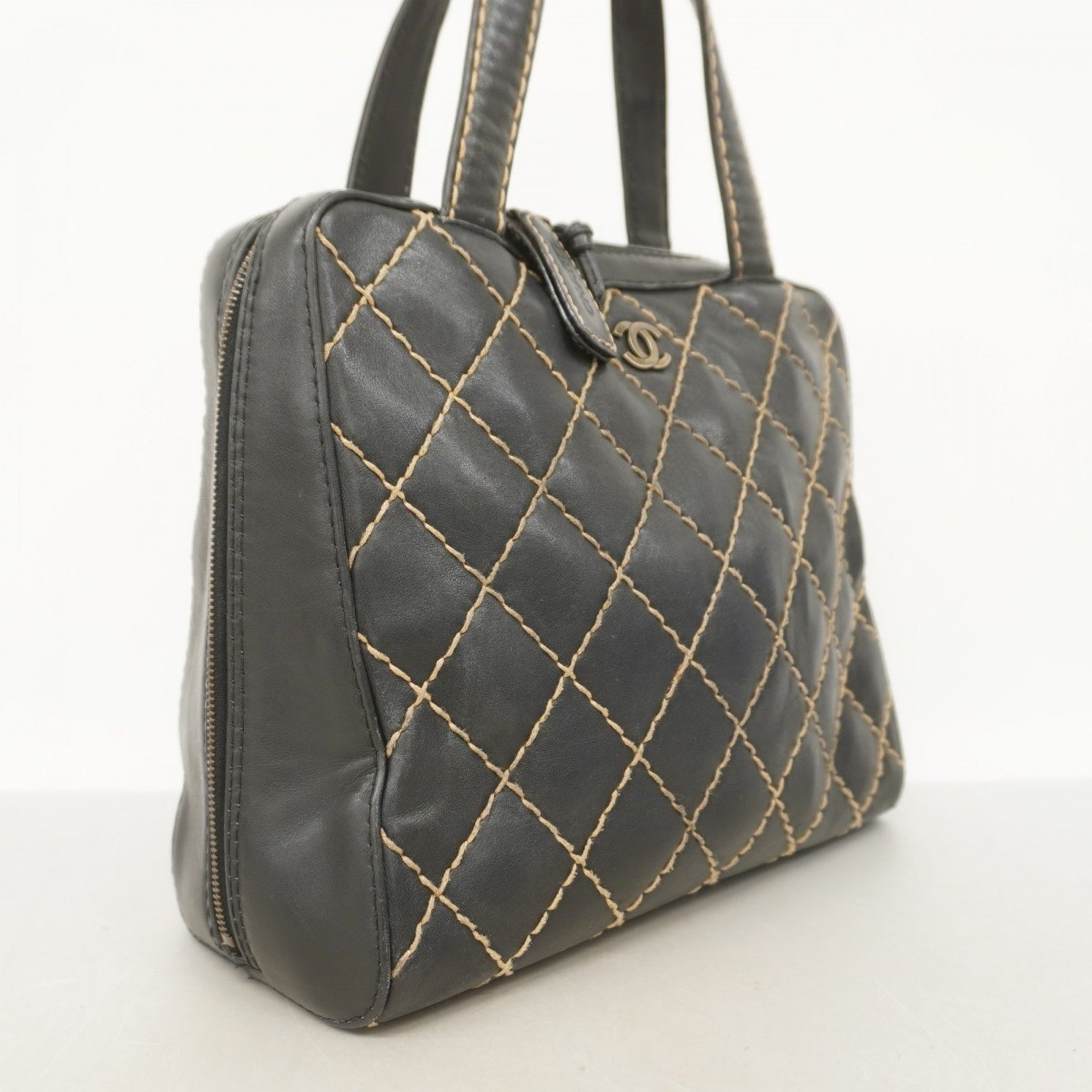 Chanel handbag, wild stitch lambskin