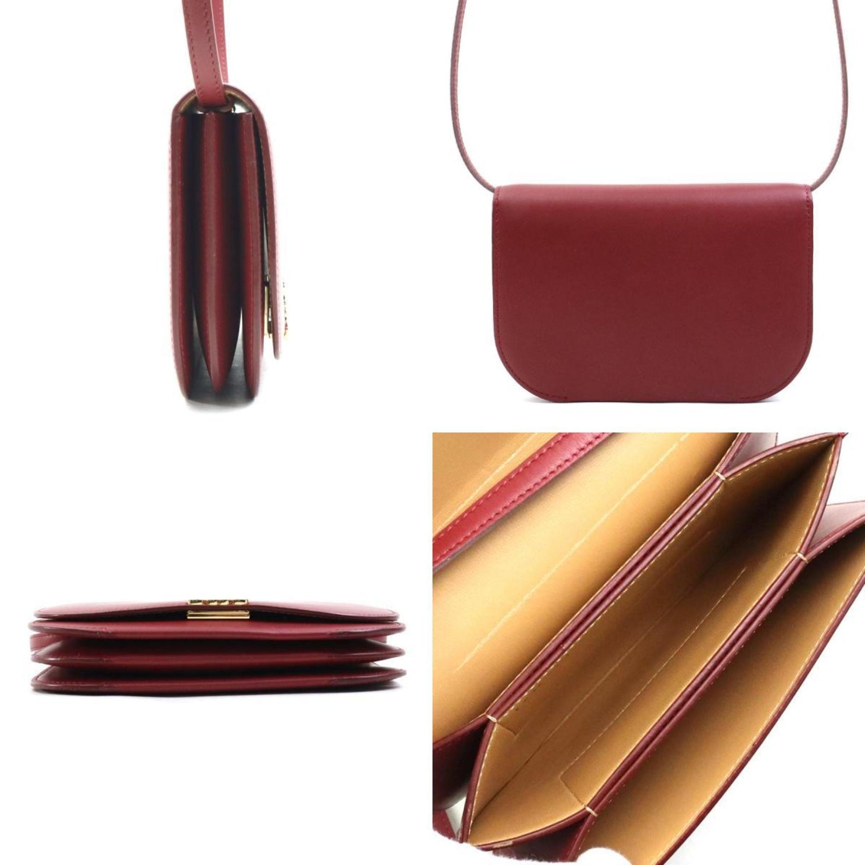 LOEWE Goya Leather Shoulder Bag, Red