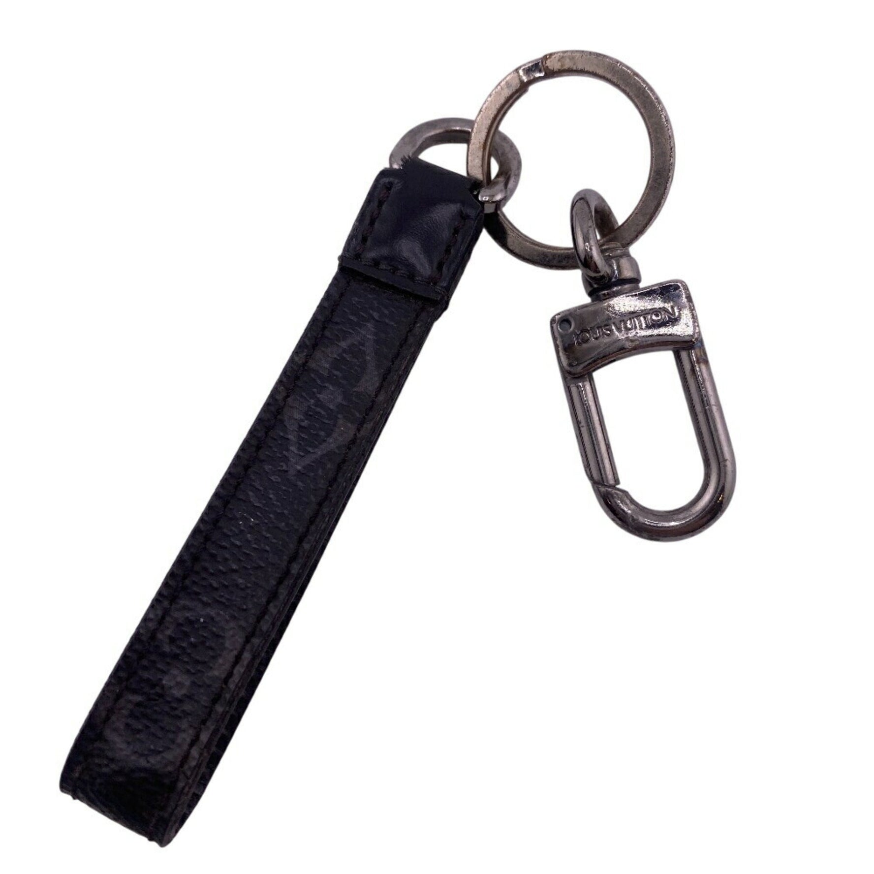 Louis Vuitton Wallet Keychain Dragon Monogram Metal Fittings Carabiner Black