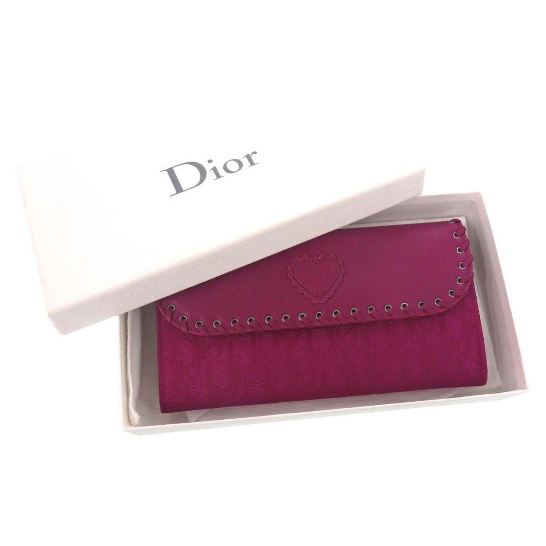 Christian Dior Ethnic Trotter Pattern 02 LU 0062 Leather/Nylon/Canvas Long Wallet 0848