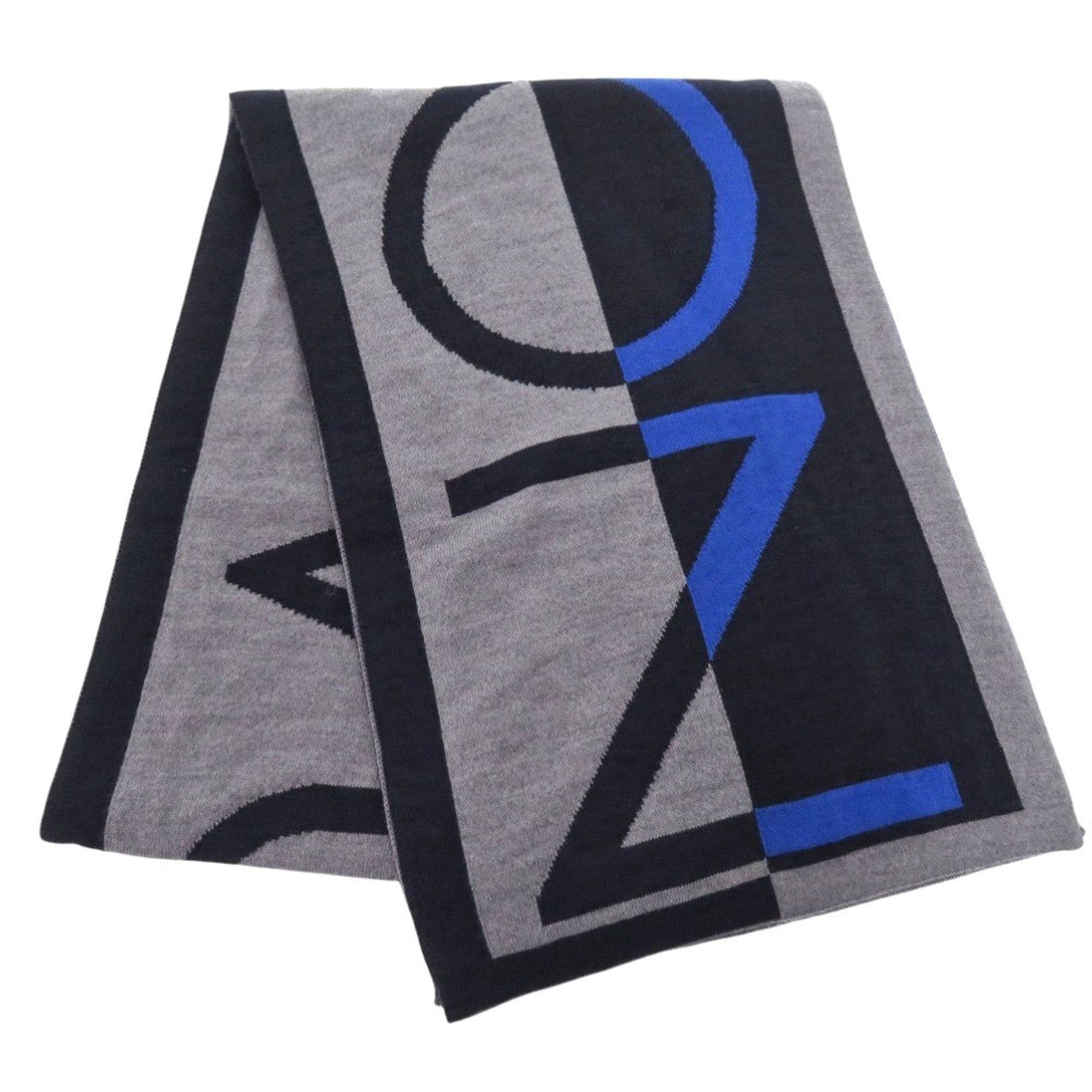 Louis Vuitton Echarpe LV Horizon M71240 Wool Navy Scarf 1375LOUIS VUITTON